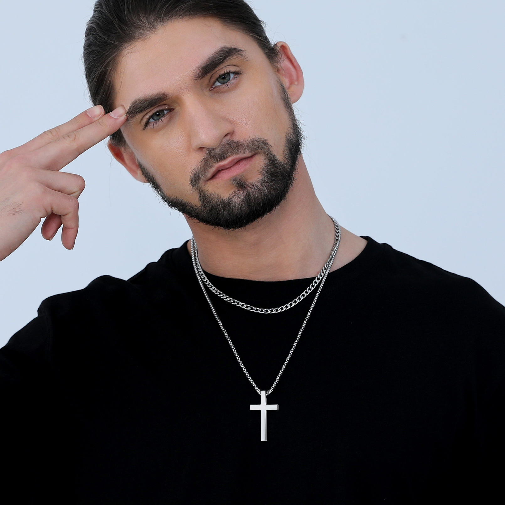 Cross Pendant Necklace for Men-02