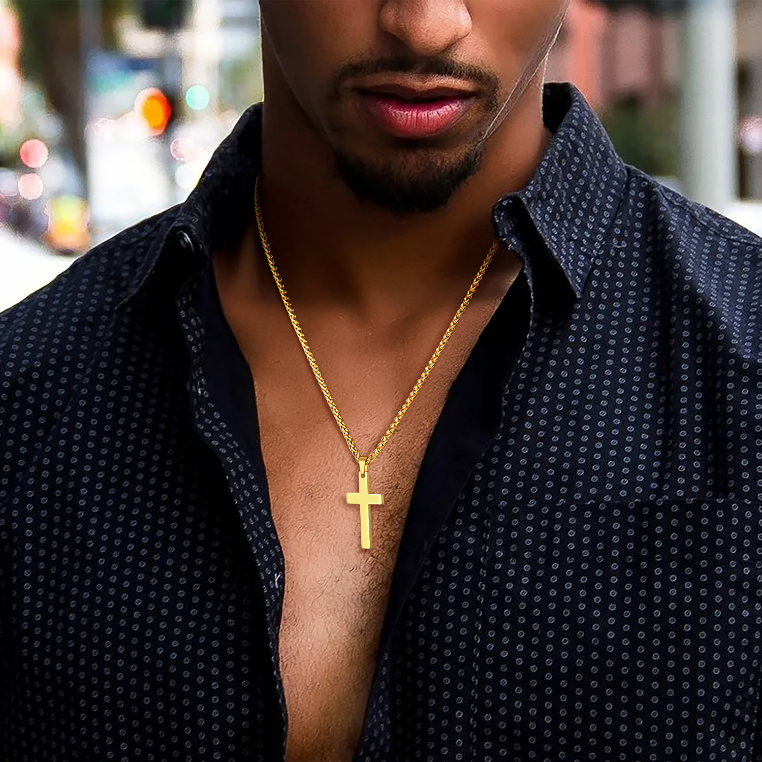 Cross Pendant Necklace for Men-02