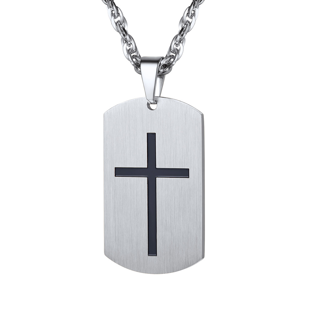 Cross Pendant Necklace in Stainless Steel