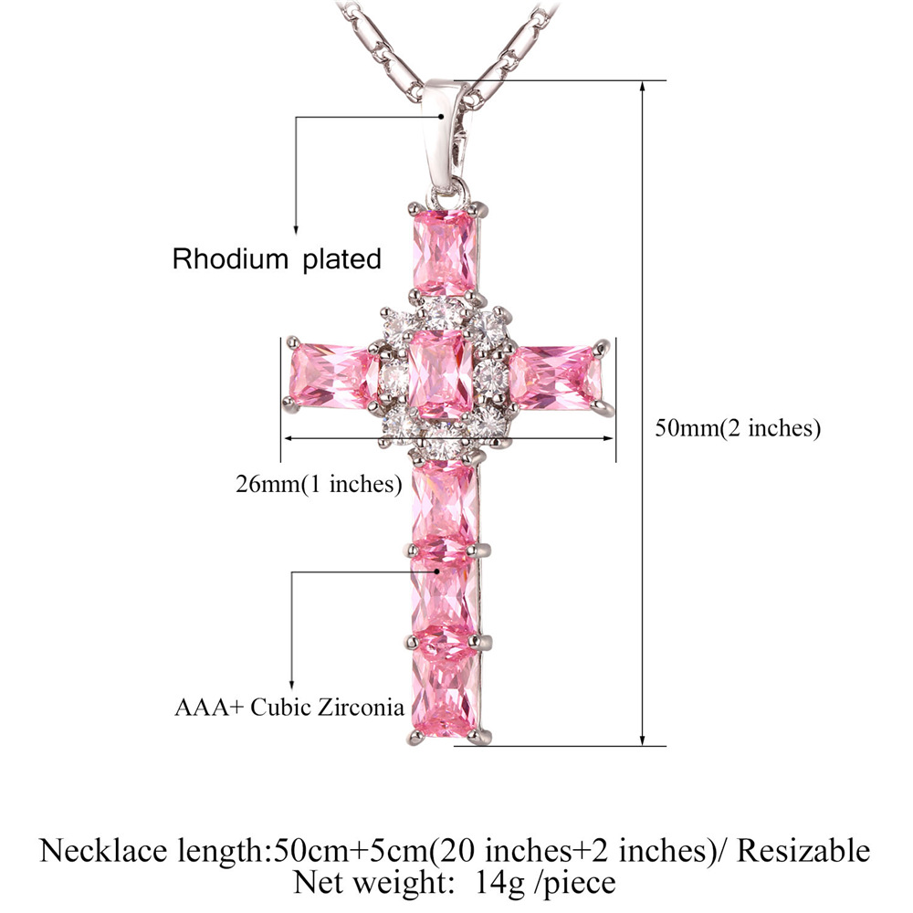 Crystal Cross Pendant Details-Necklace Length, Weight