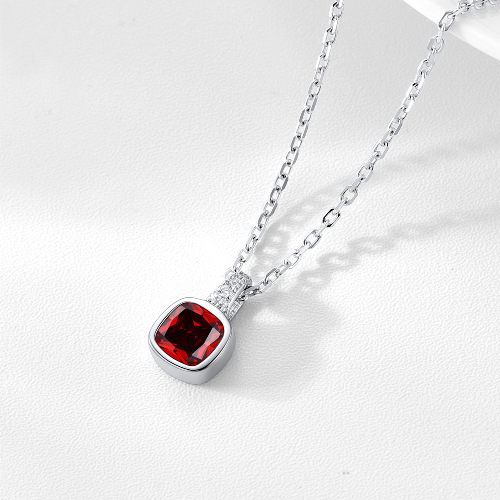 Cushion Cut Pendant, Birthstone-01