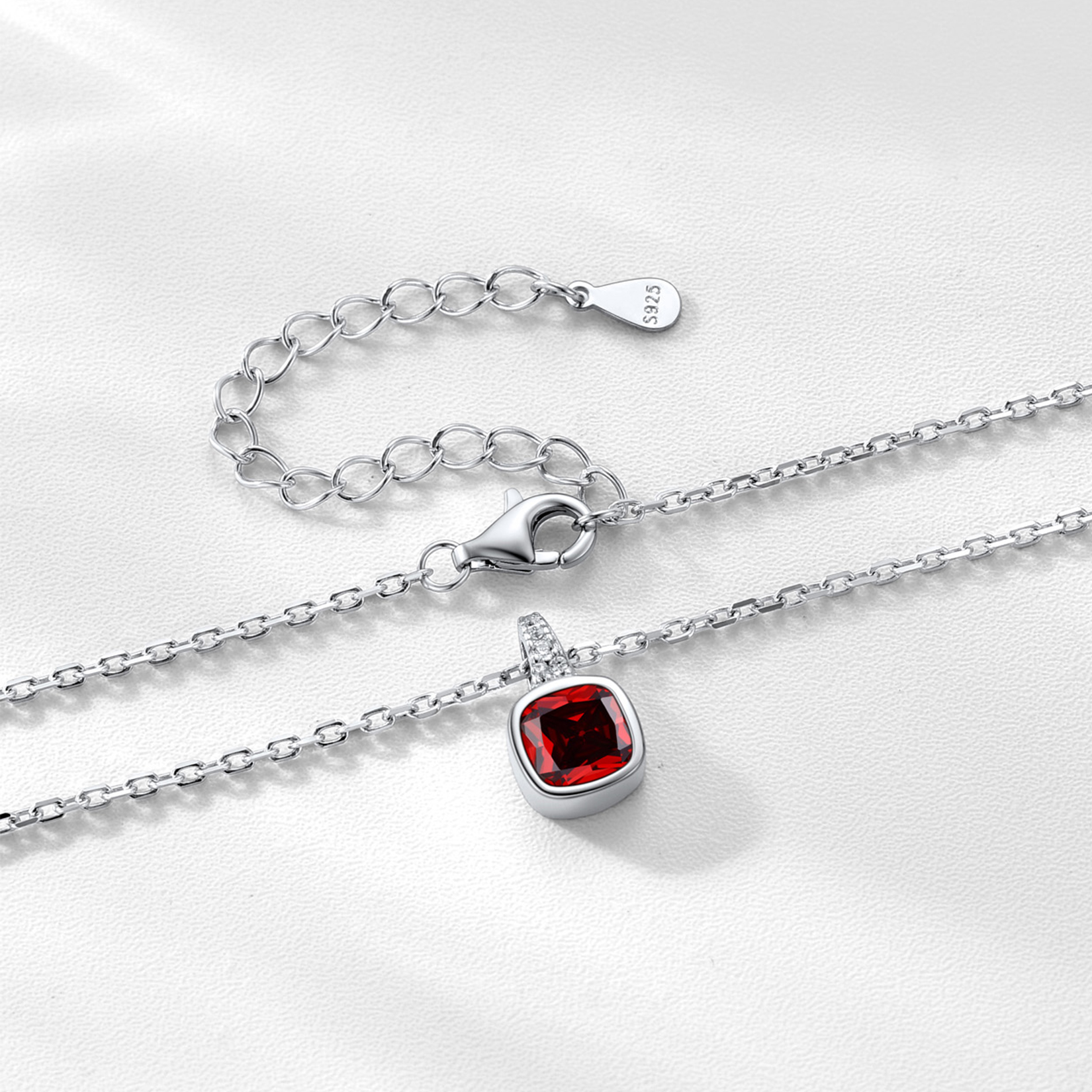 Cushion Cut Pendant, Birthstone-02