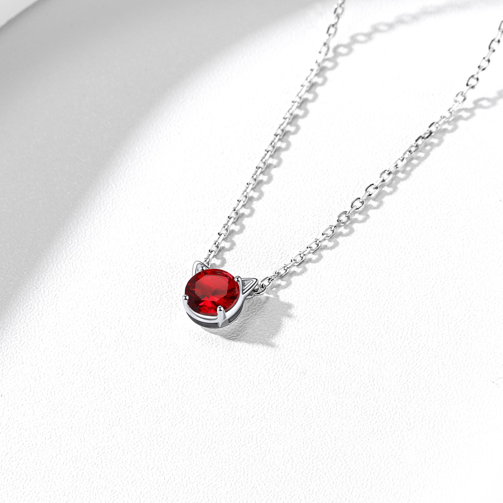Cute Cat Pendant, Birthstone-02