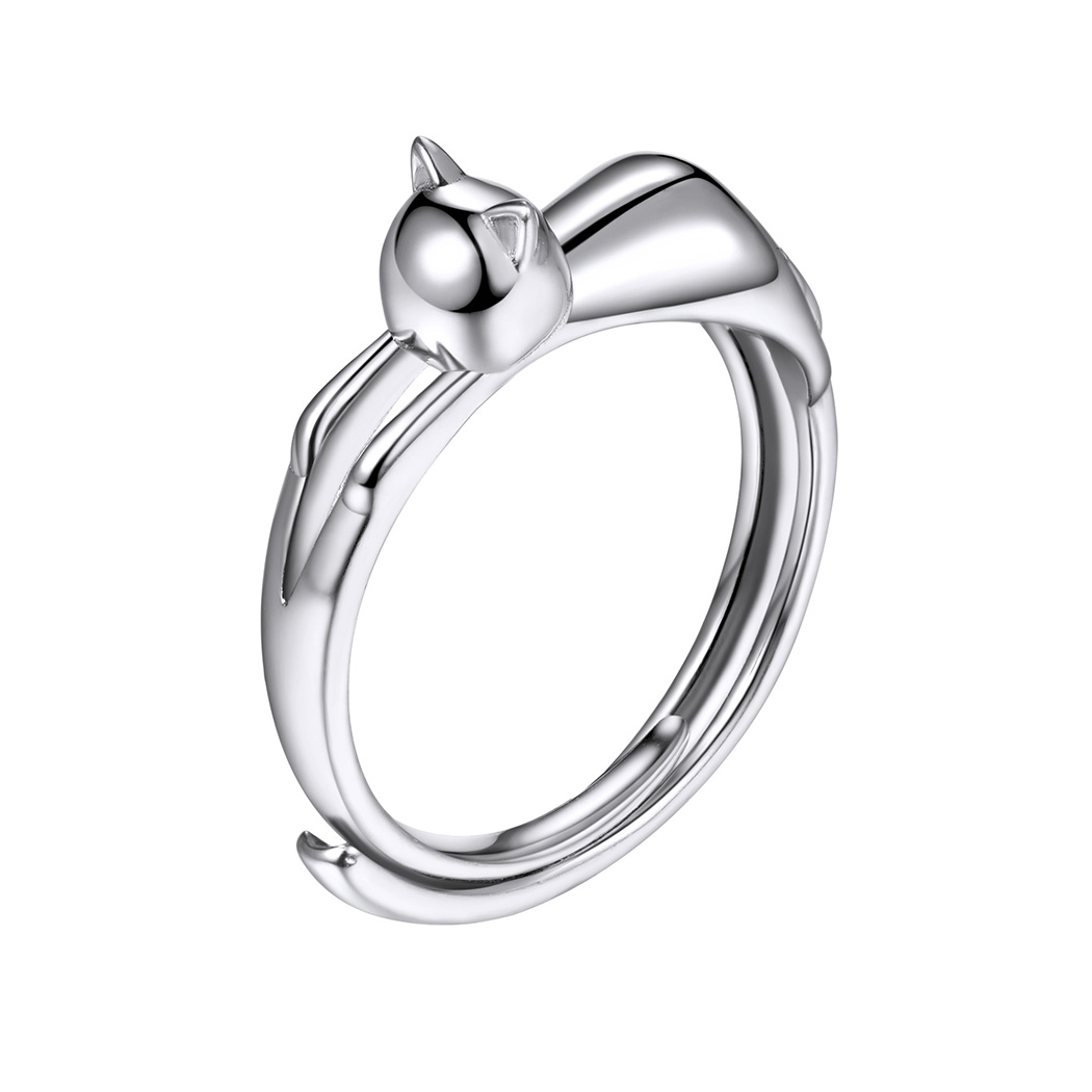 Cute Cat Ring in Silver