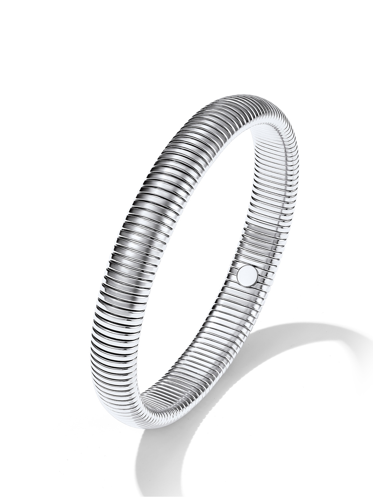 Chunky Stretch Bangle Bracelet in Stainless