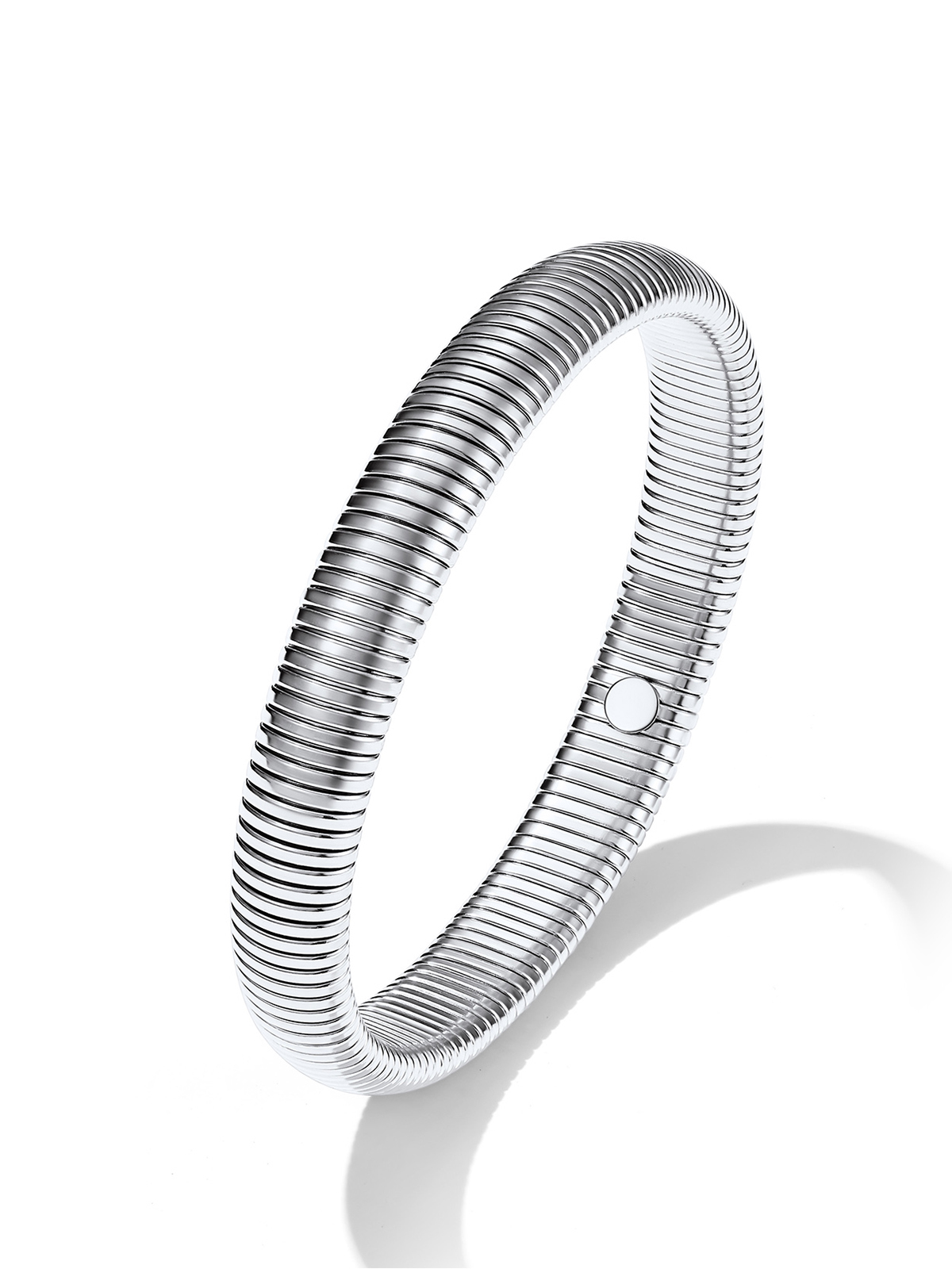 Chunky Stretch Bangle Bracelet in Stainless