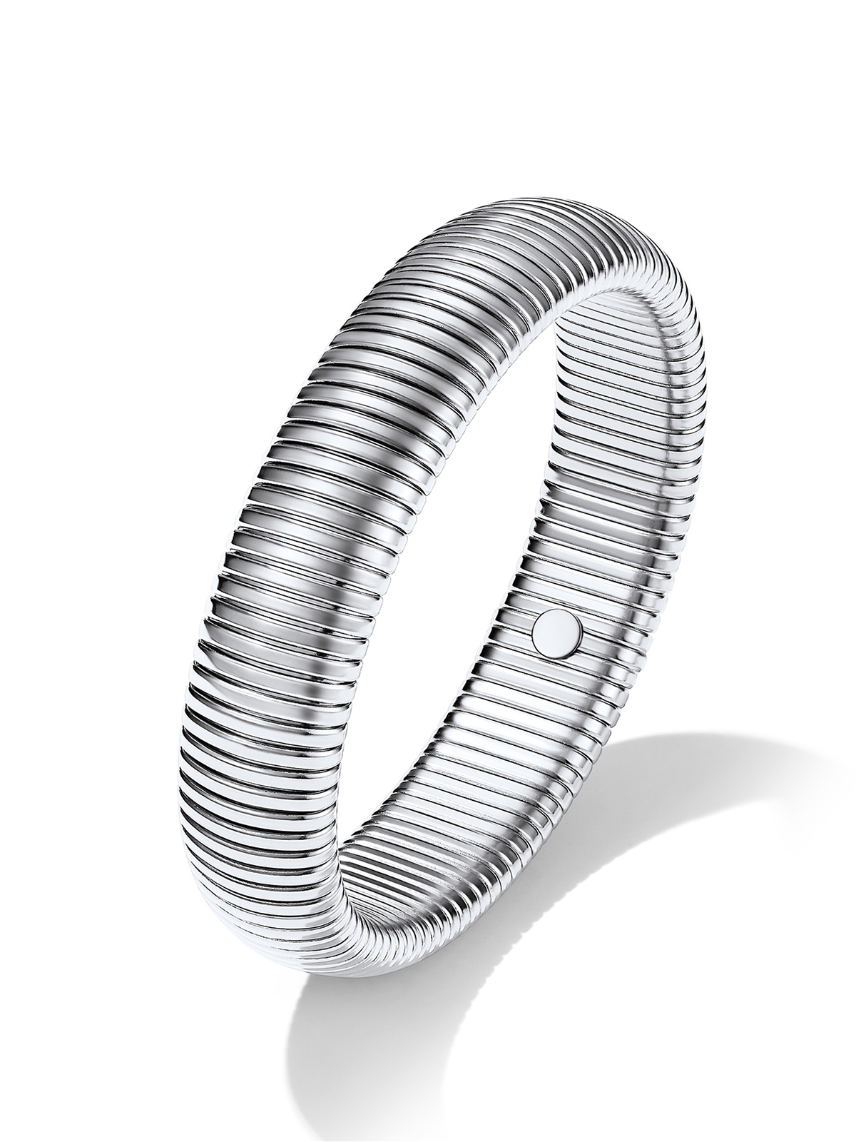 Chunky Stretch Bangle Bracelet in Stainless