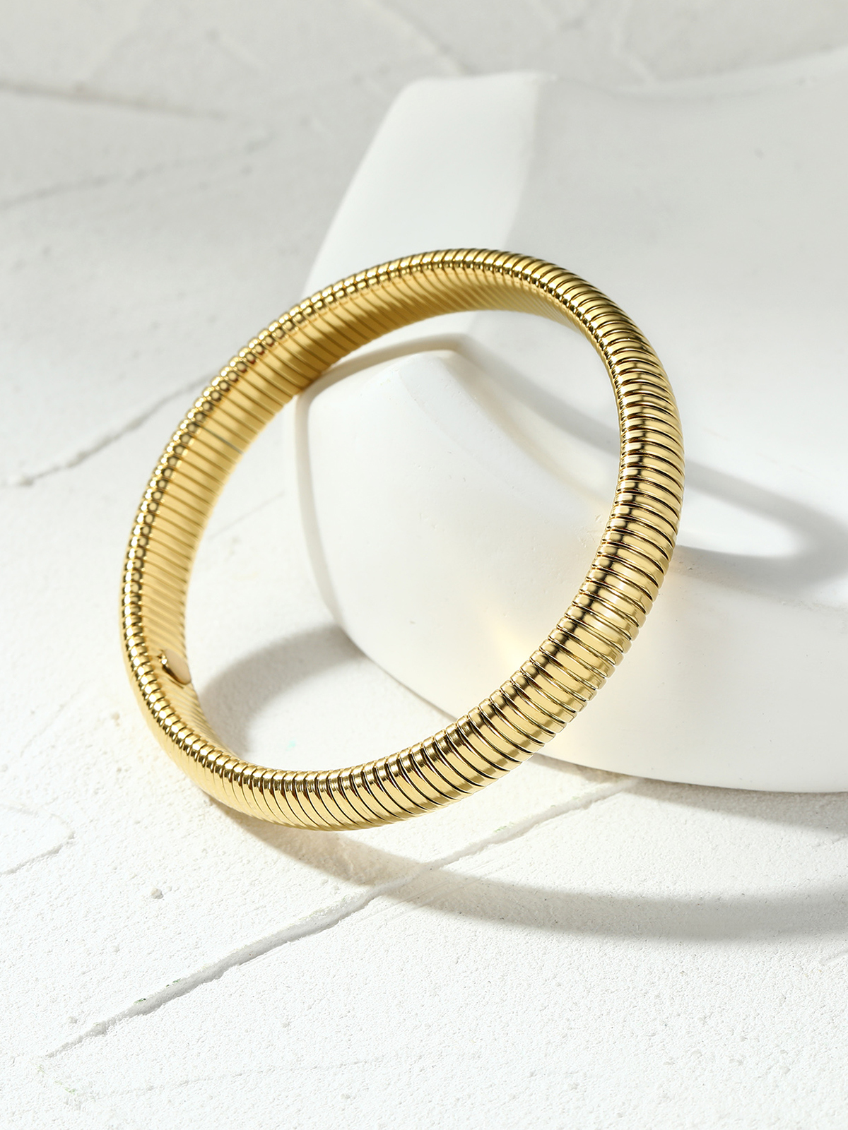 Chunky Stretch Bangle Bracelet in 18K Gold Plated