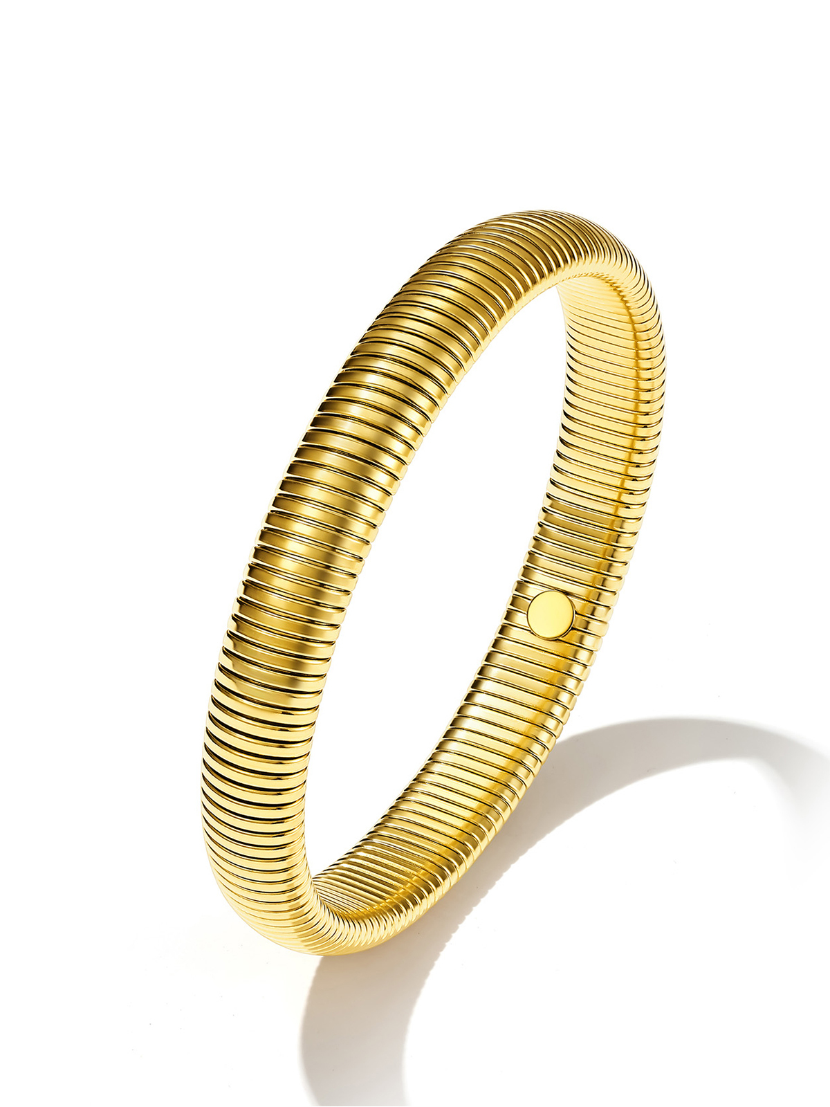Chunky Stretch Bangle Bracelet in 18K Gold Plated