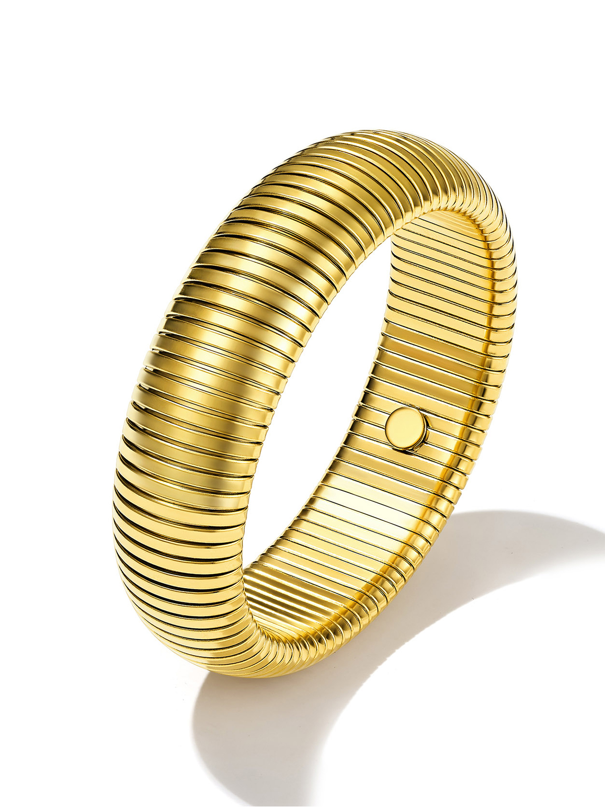 Chunky Stretch Bangle Bracelet in 18K Gold Plated