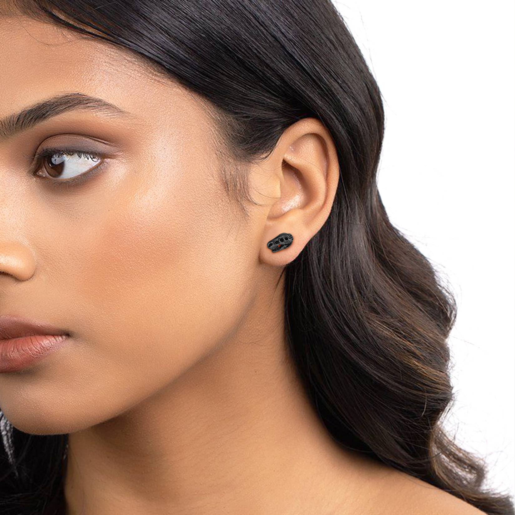 Dinosaur Head Skull Stud Earrings for Women