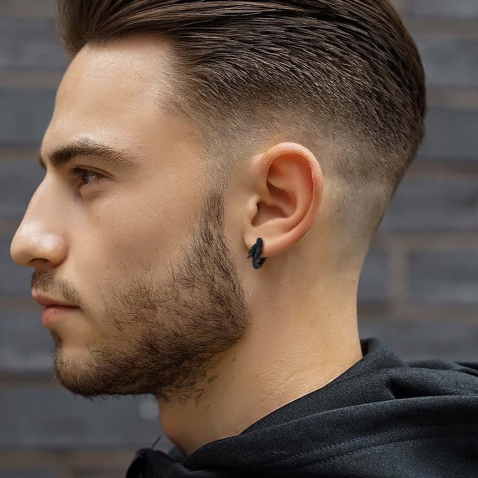 Dragon Huggie Hoop Earrings for Men