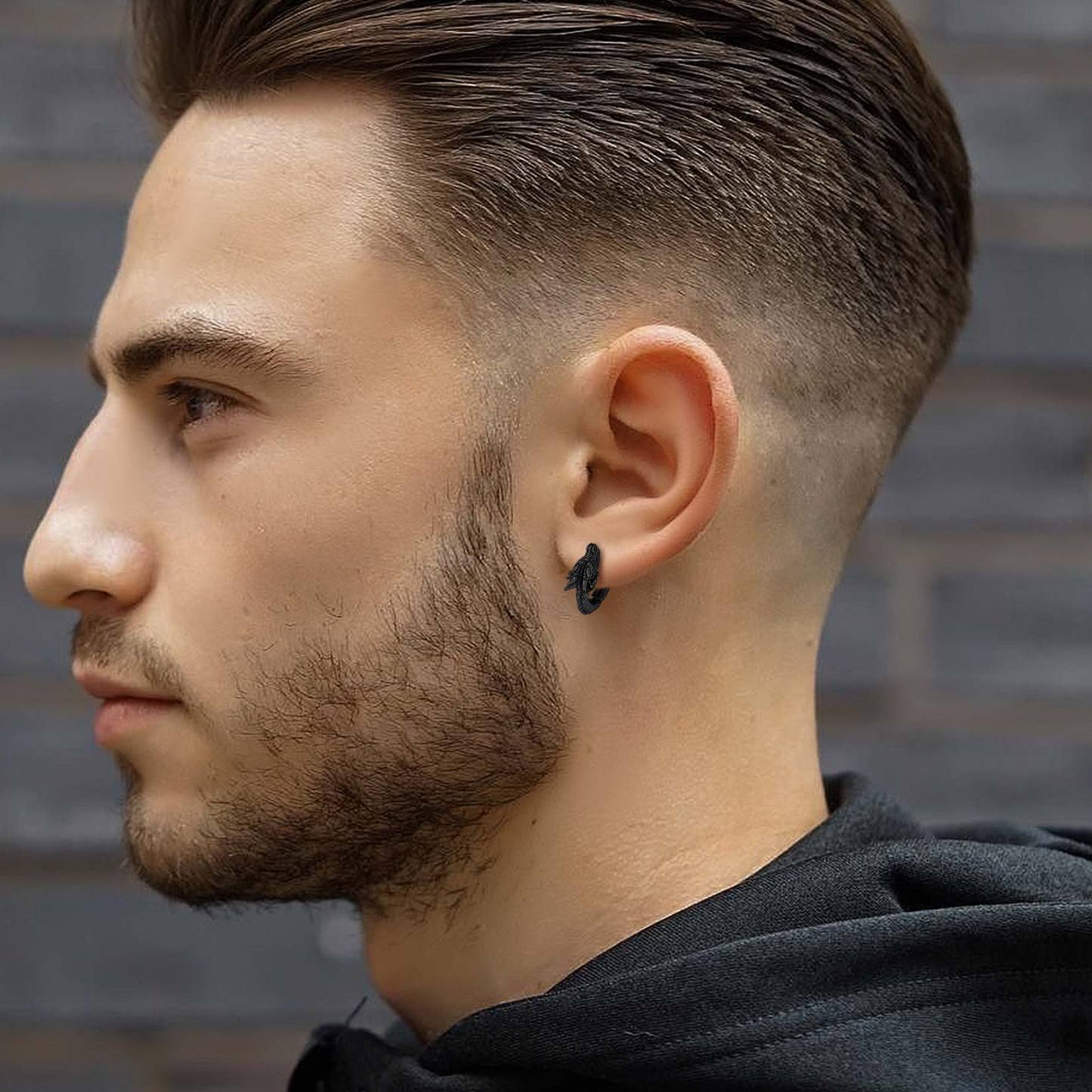 Dragon Huggie Hoop Earrings for Men