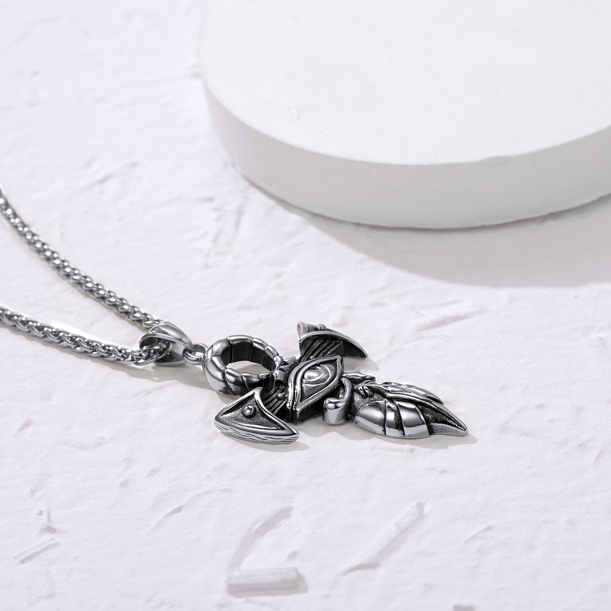 Egyptian Ankh Cross Pendant Necklace, Stainless Steel-02