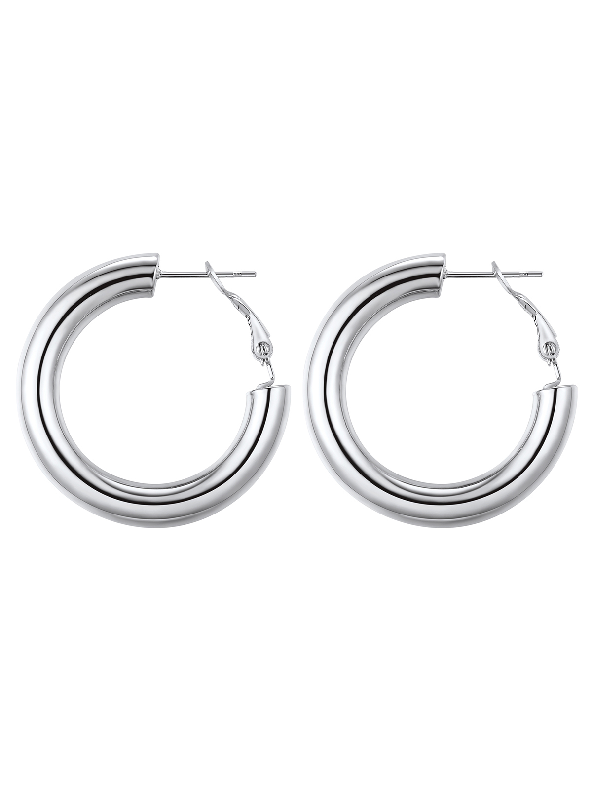Chunky Hoop Earrings in Stainless