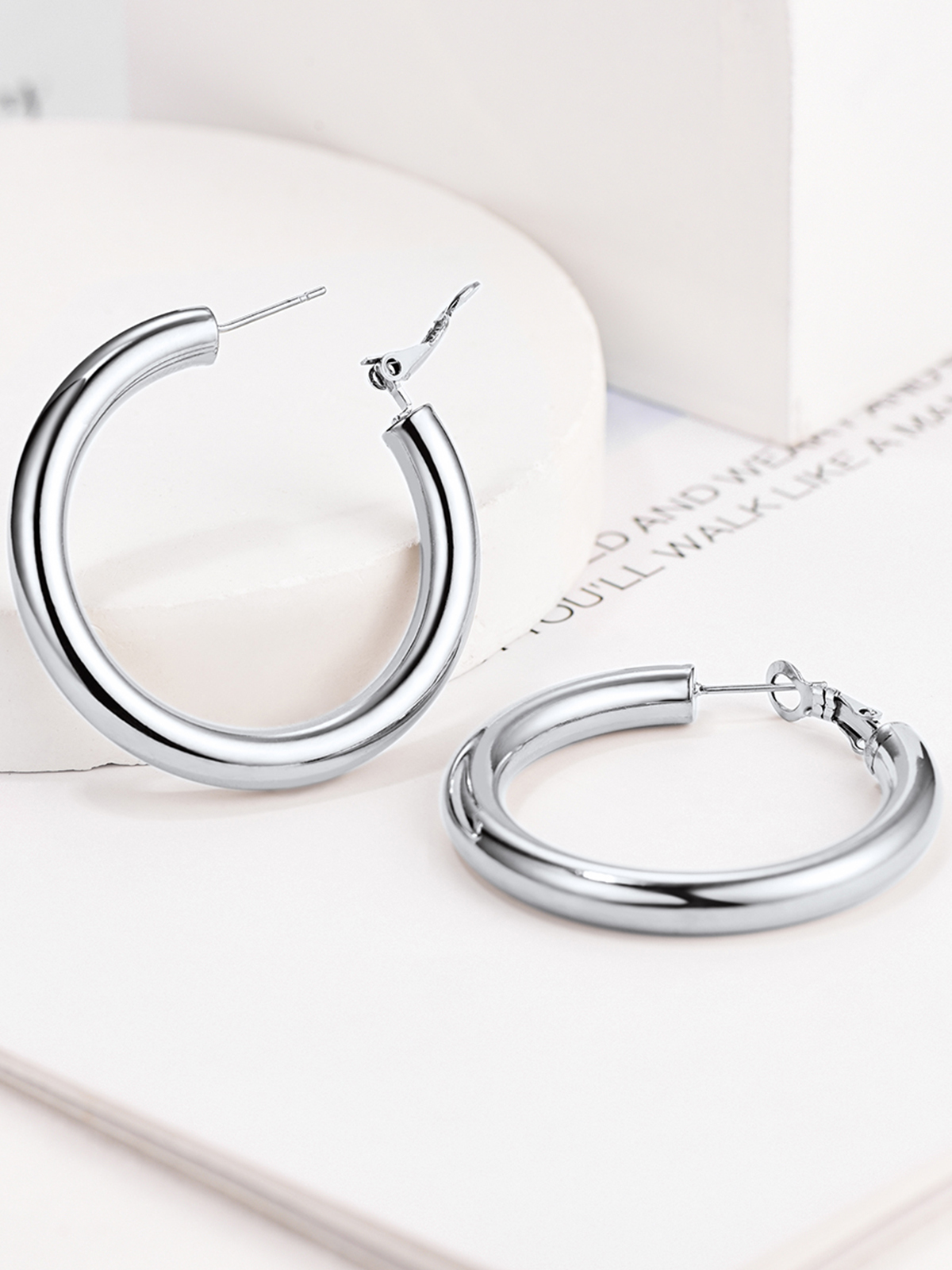 Chunky Hoop Earrings in Stainless