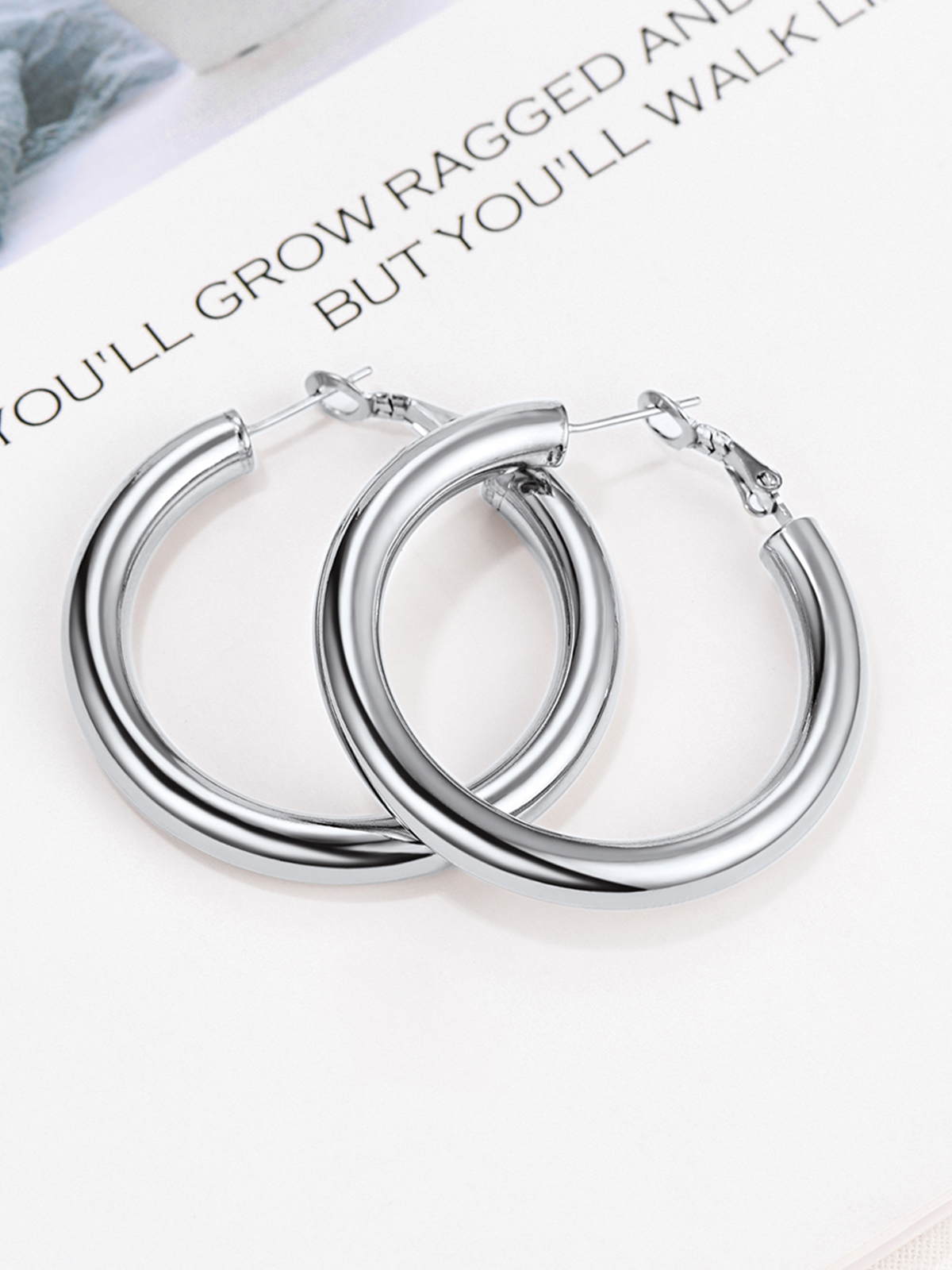 Chunky Hoop Earrings in Stainless
