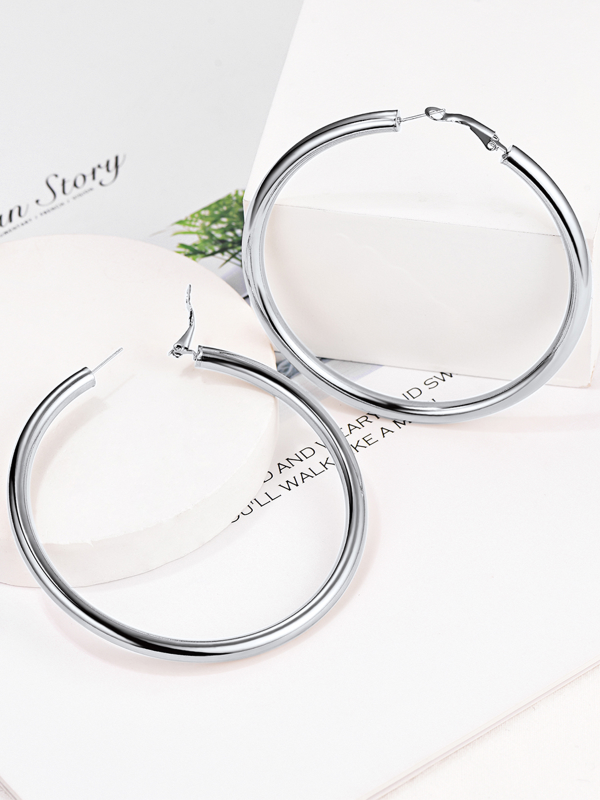 Chunky Hoop Earrings in Stainless