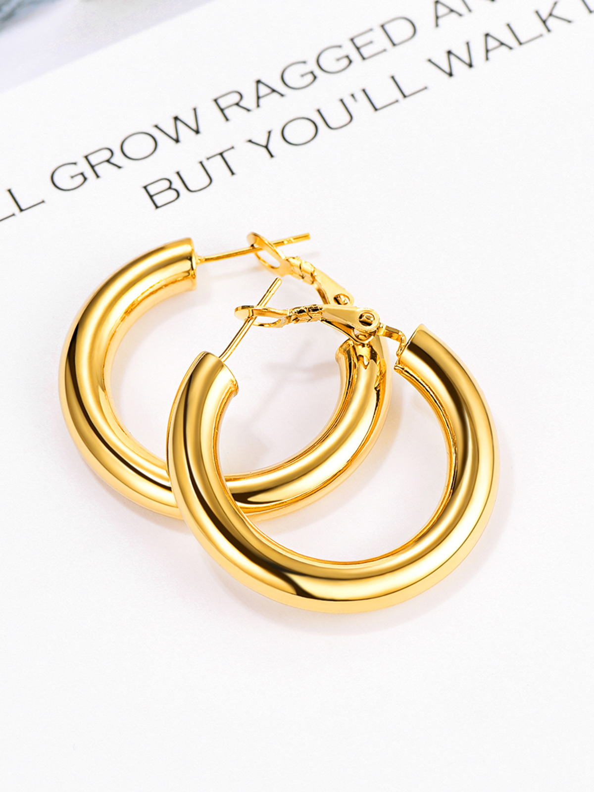 Chunky Hoop Earrings in 18K Gold Plated