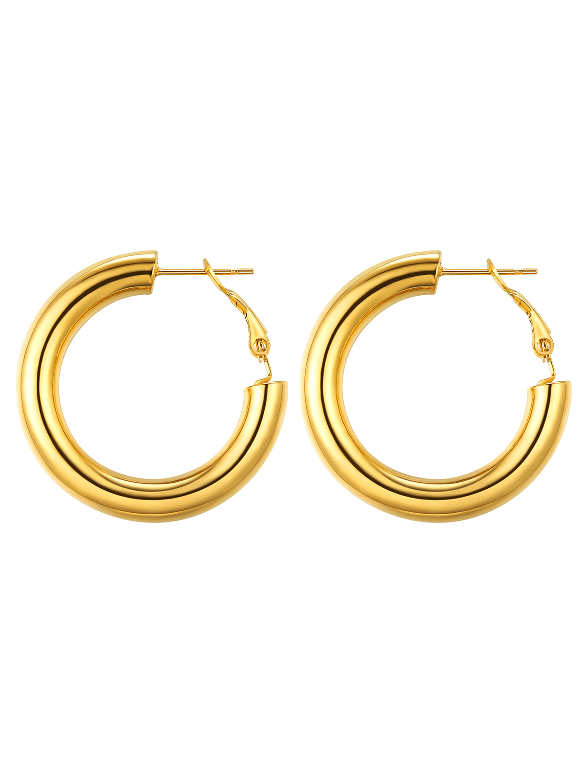 Chunky Hoop Earrings in 18K Gold Plated