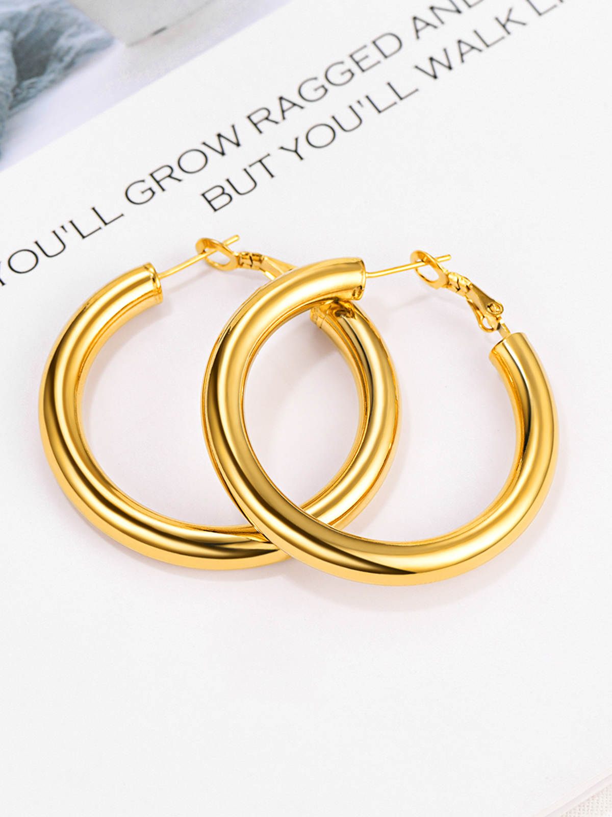 Chunky Hoop Earrings in 18K Gold Plated