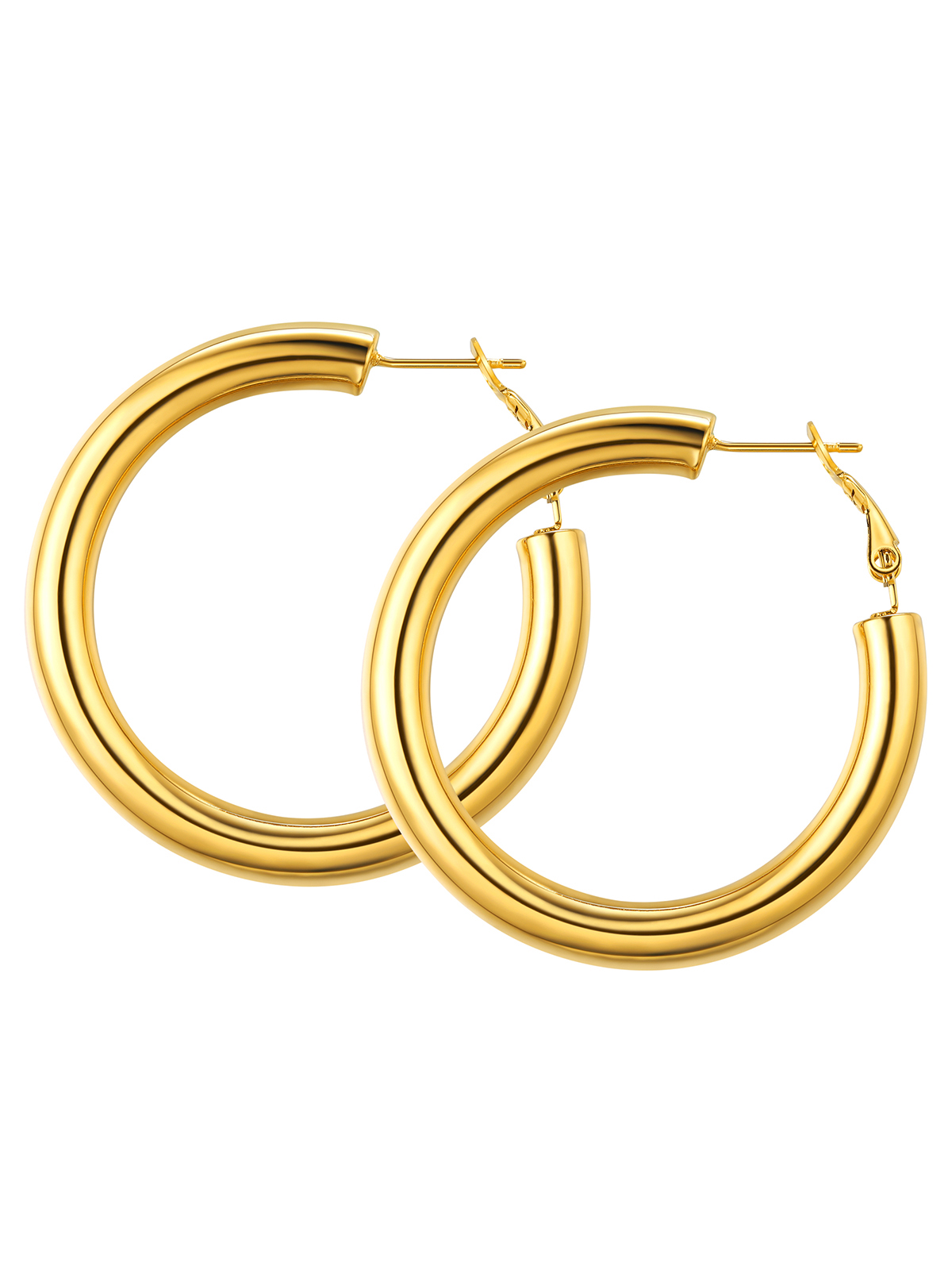 Chunky Hoop Earrings in 18K Gold Plated