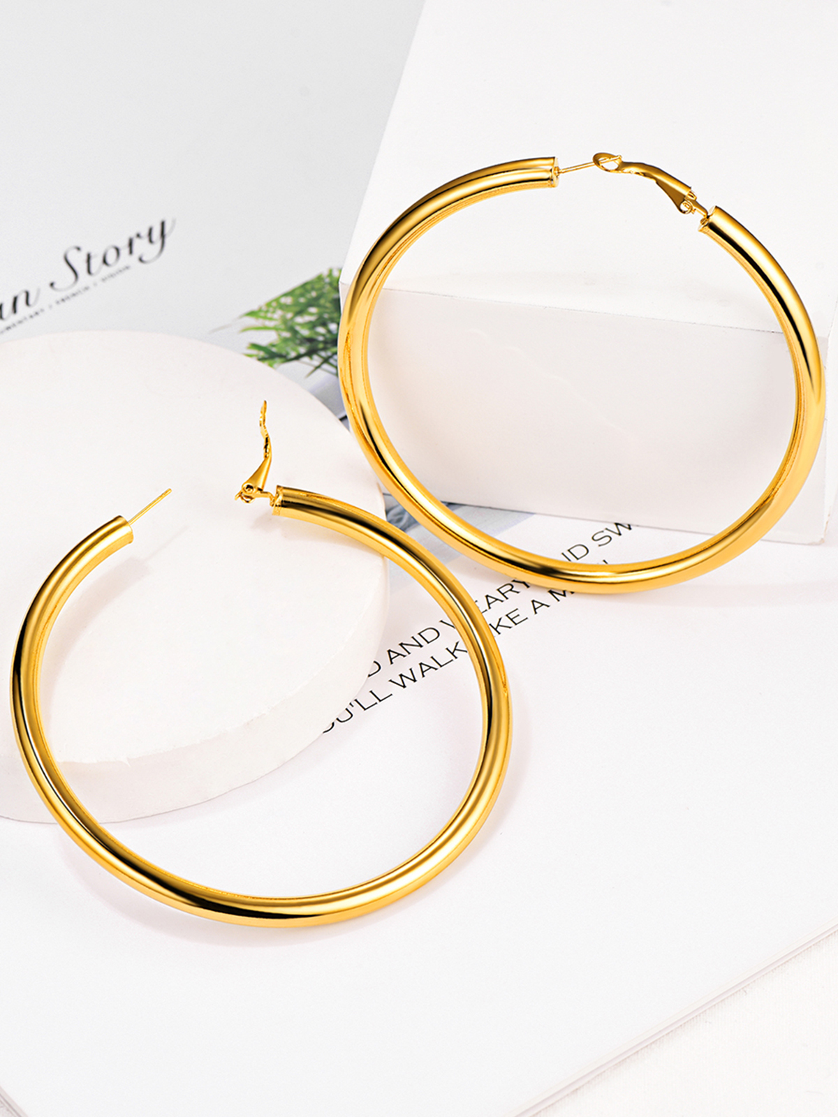 Chunky Hoop Earrings in 18K Gold Plated
