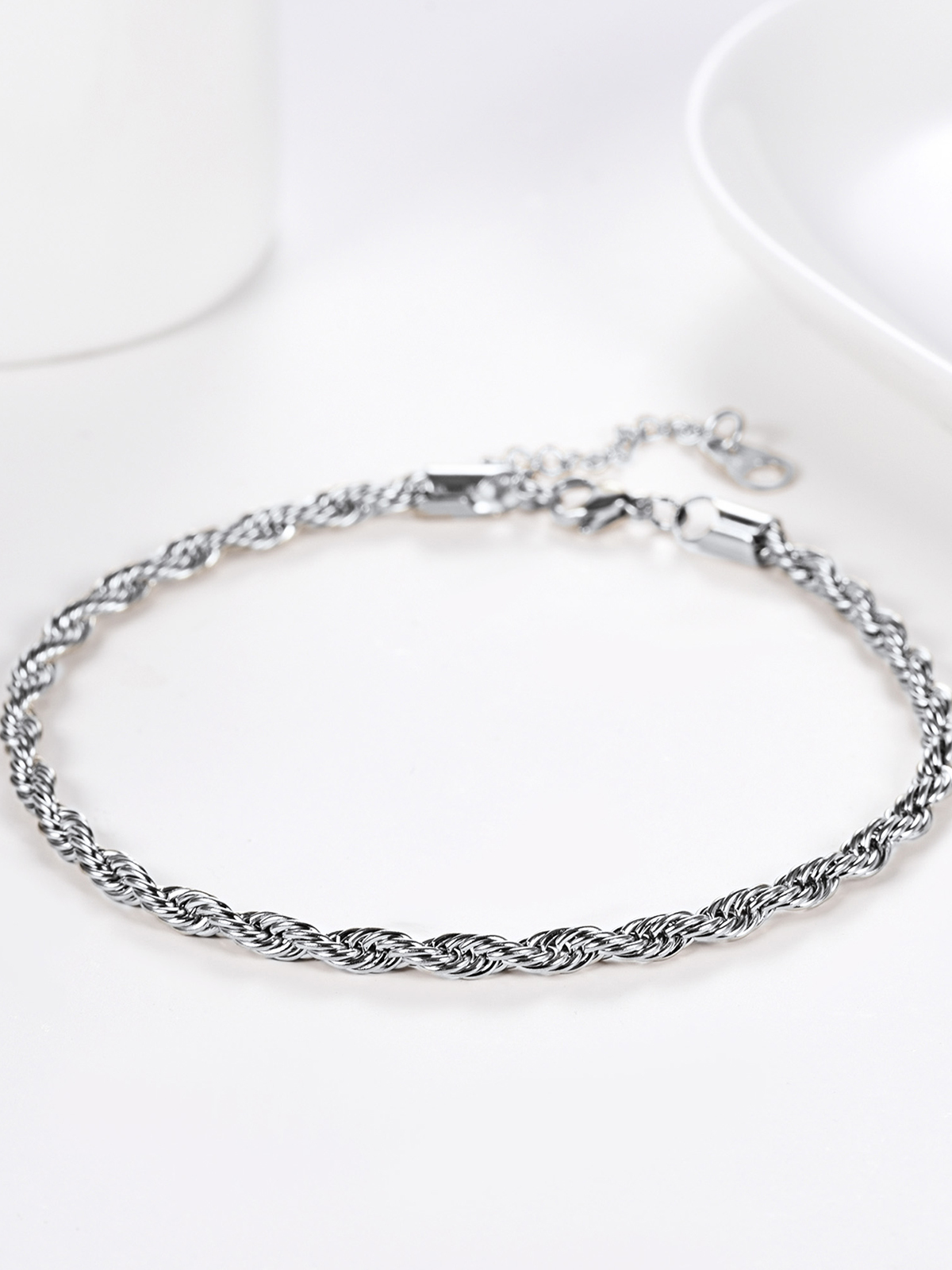 3mm Thick Rope Chain Anklet in Stainless
