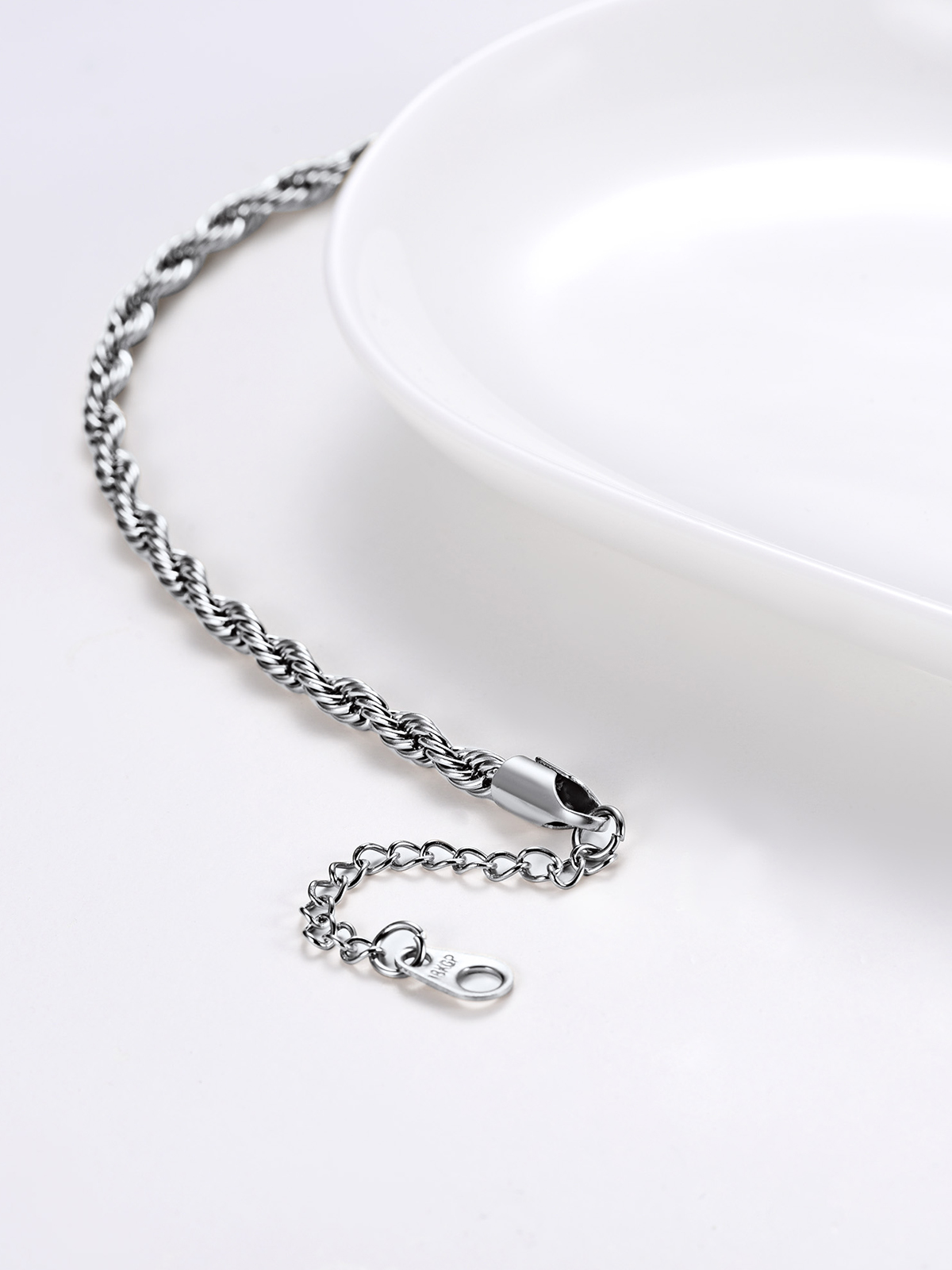 3mm Thick Rope Chain Anklet in Stainless