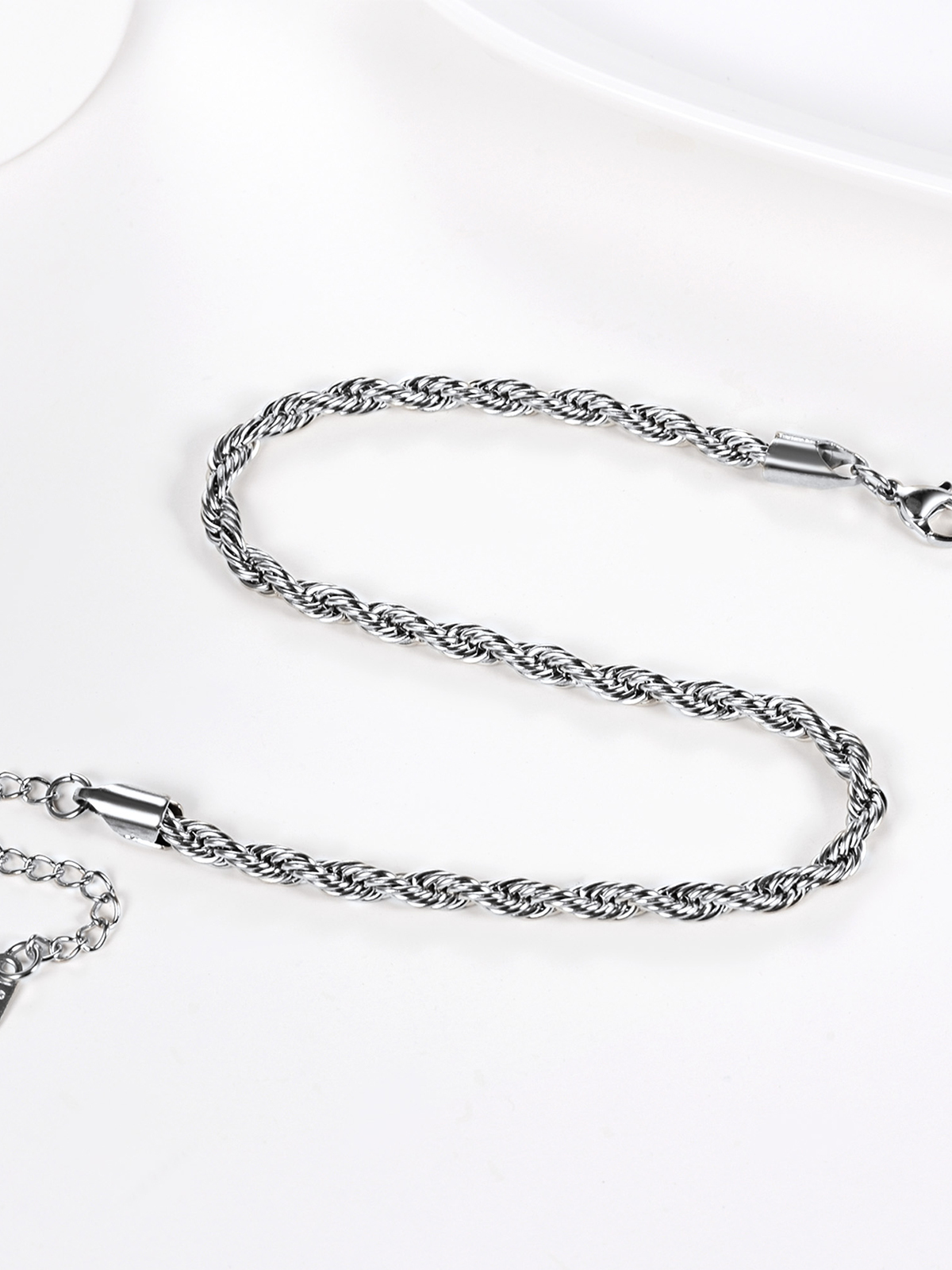3mm Thick Rope Chain Anklet in Stainless