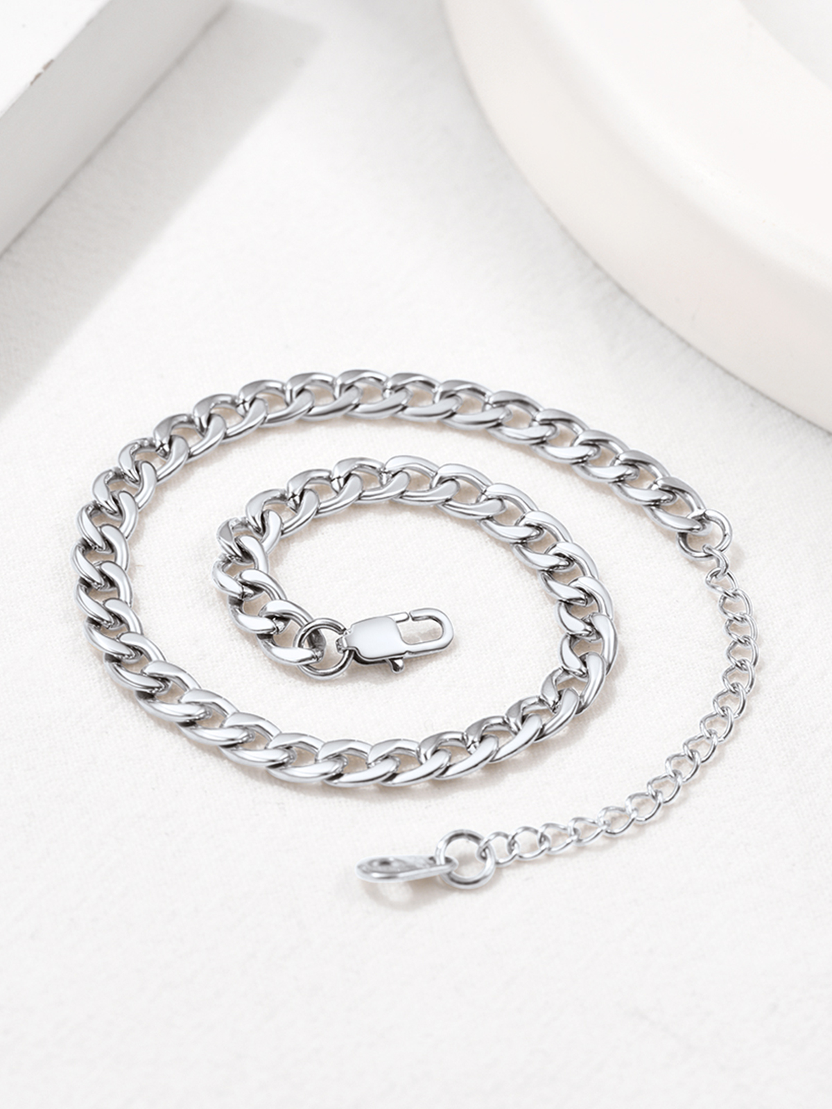 5mm Thick Cuban Chain Anklet in Stainless