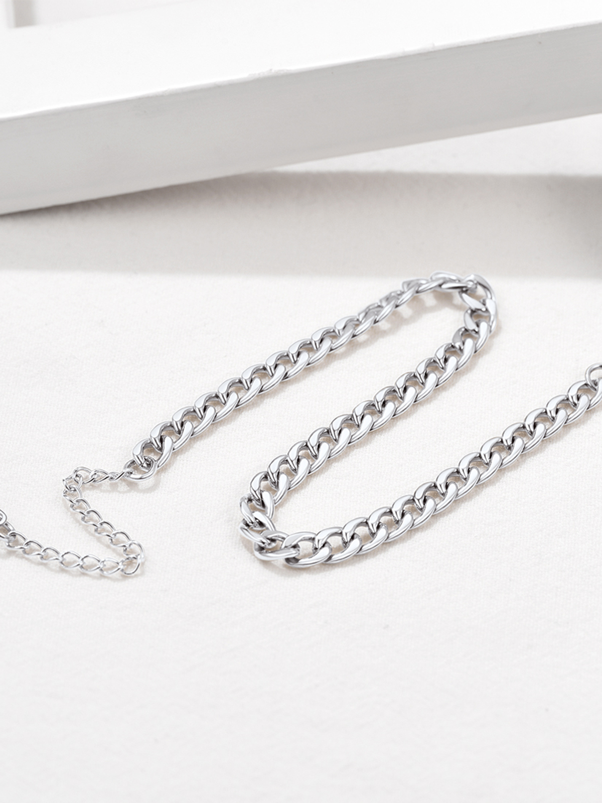 5mm Thick Cuban Chain Anklet in Stainless