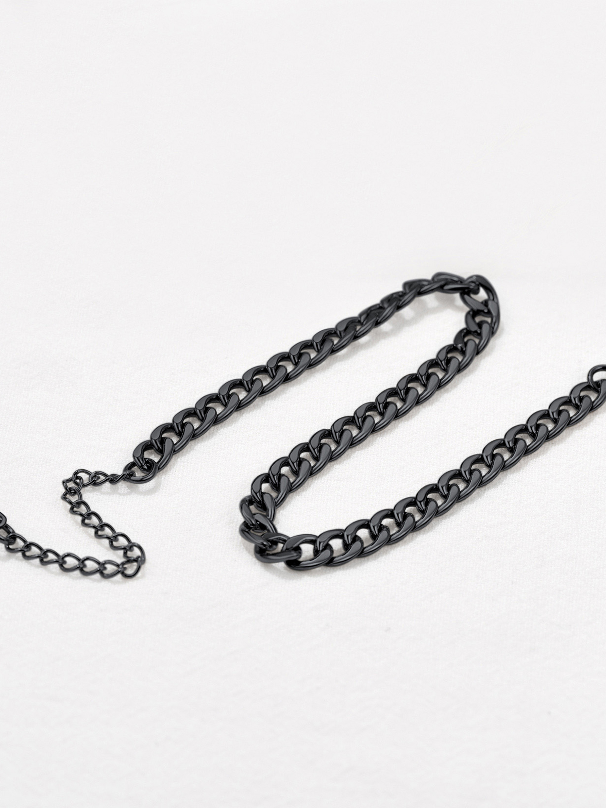 5mm Thick Cuban Chain Anklet in Black Plated
