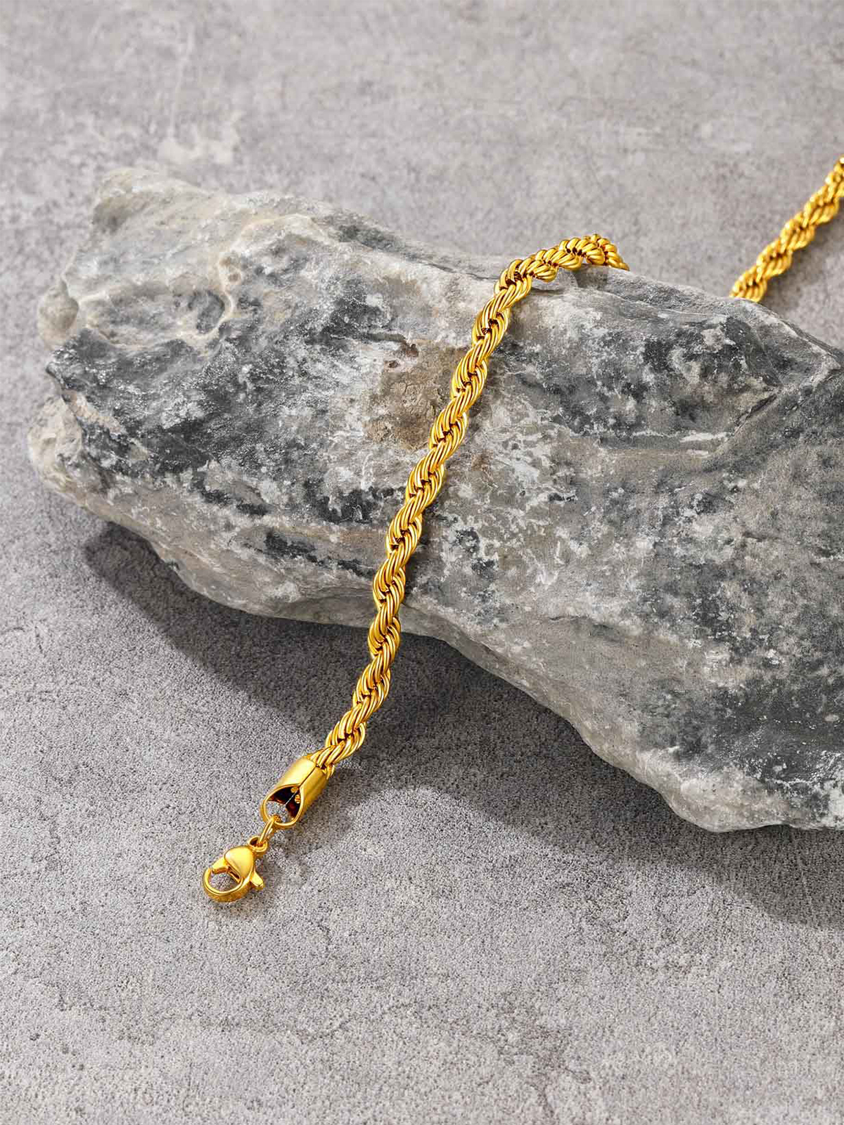 3mm Rope Chain Bracelet in 18K Gold Plated