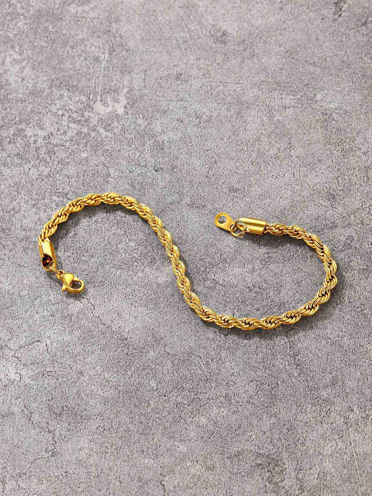 3mm Rope Chain Bracelet in 18K Gold Plated