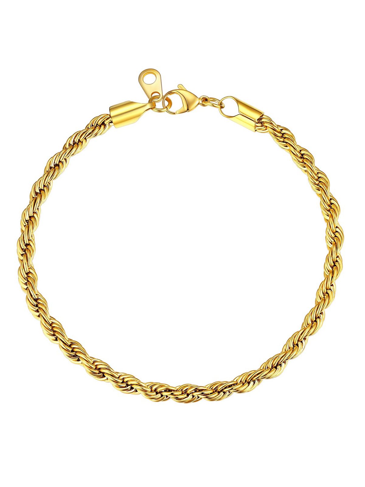 3mm Rope Chain Bracelet in 18K Gold Plated