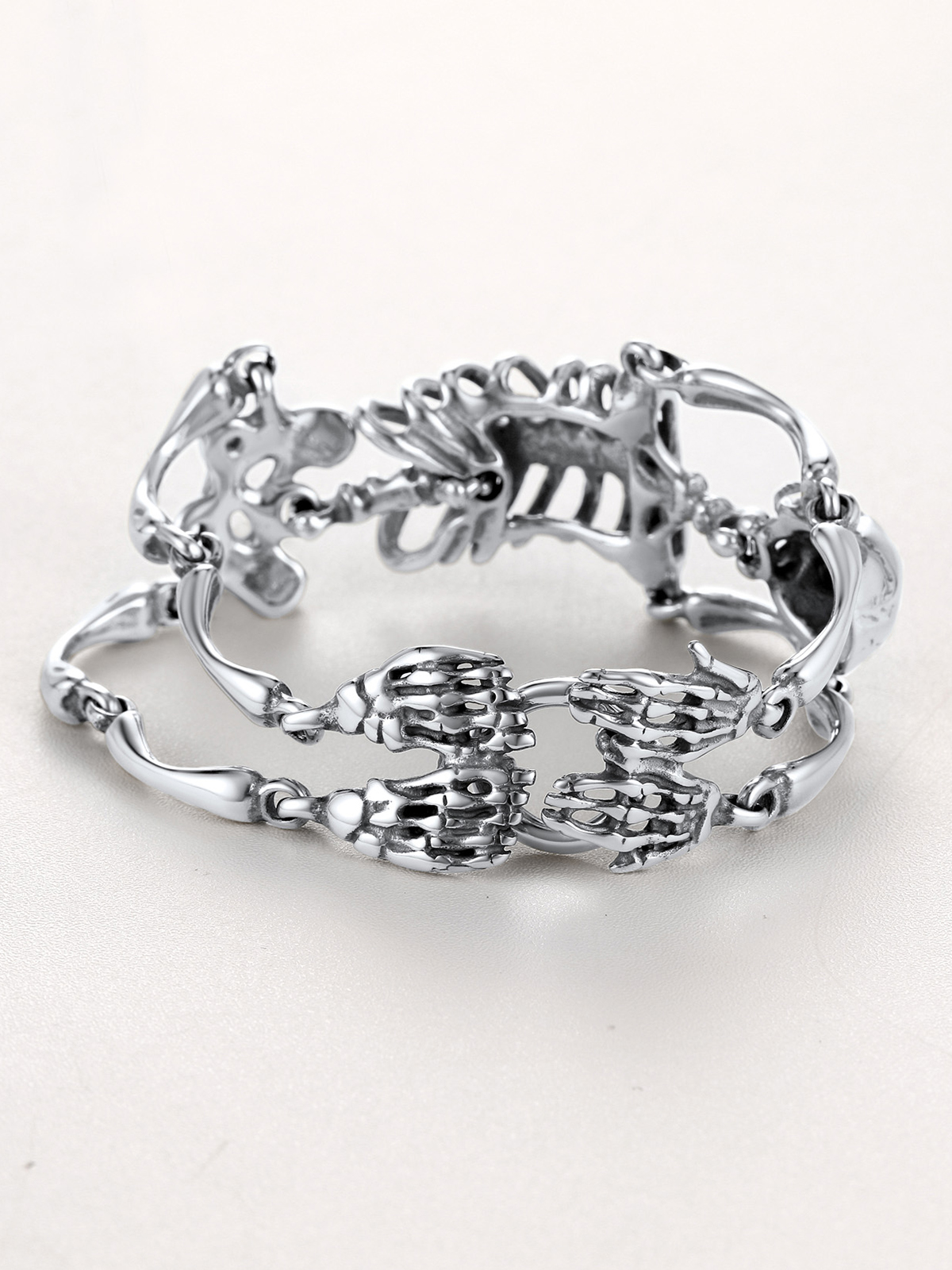 35mm Chunky Gothic Skull Bracelet in Stainless