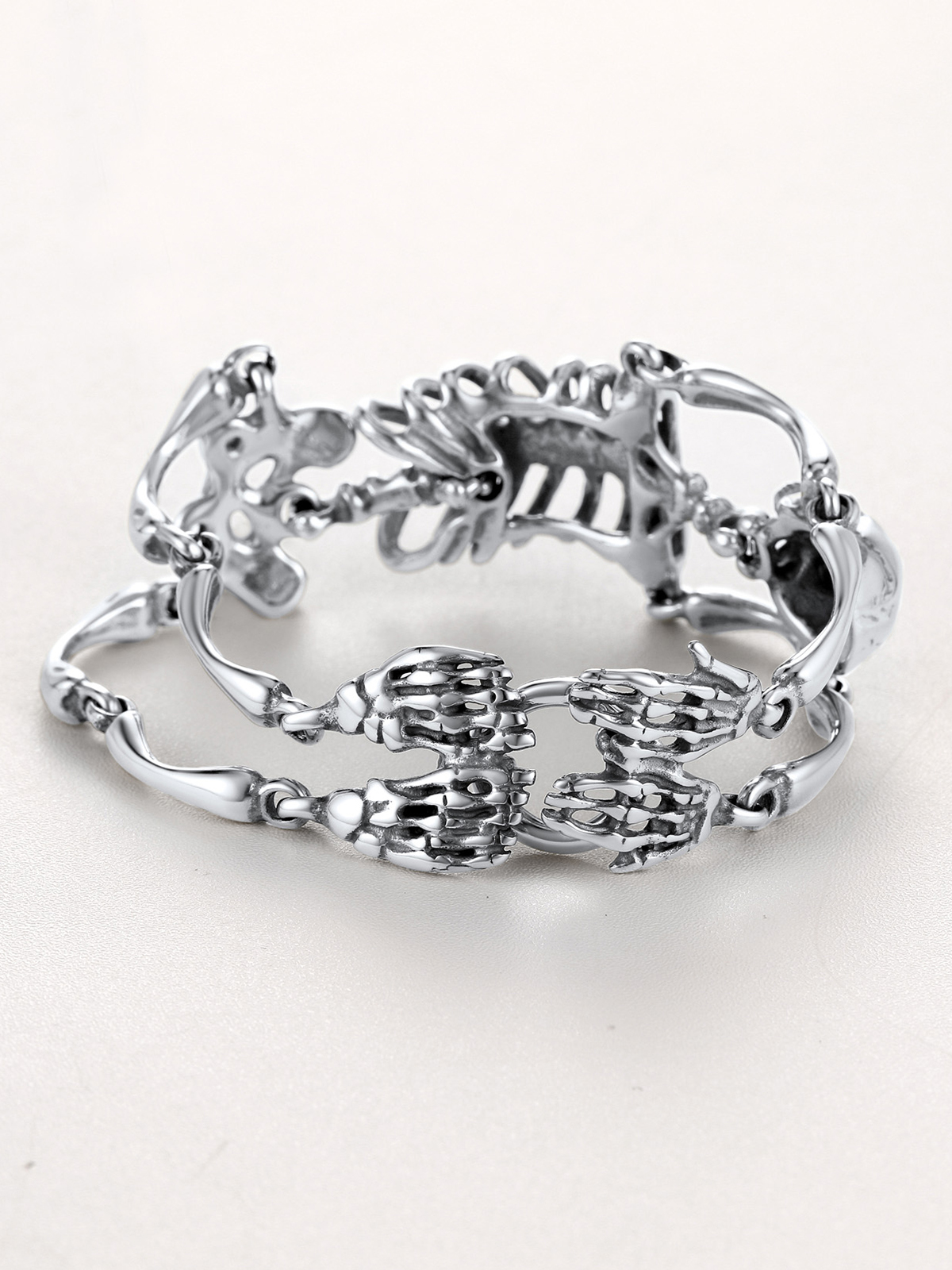 35mm Chunky Gothic Skull Bracelet in Stainless