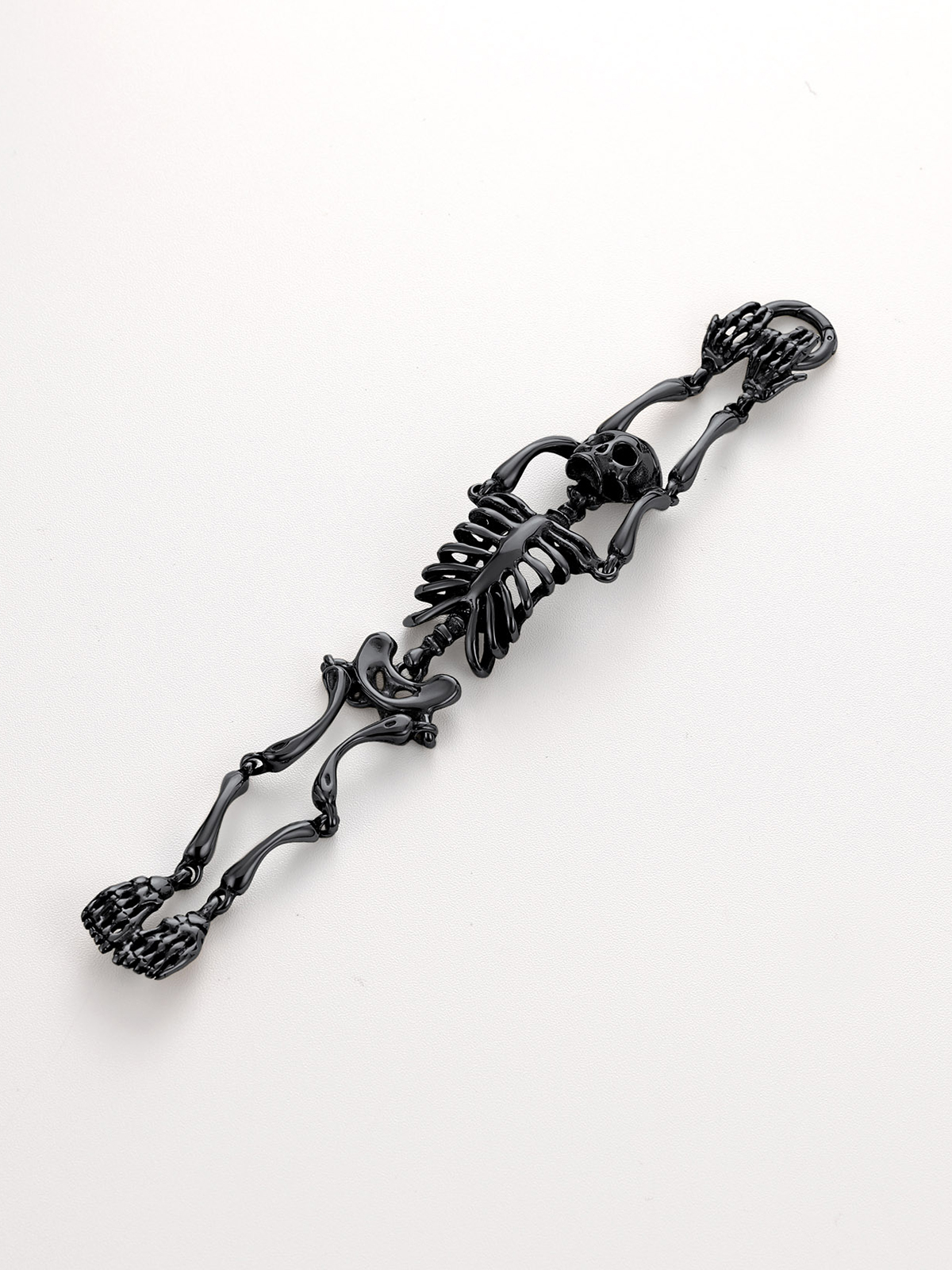 35mm Chunky Gothic Skull Bracelet in Black
