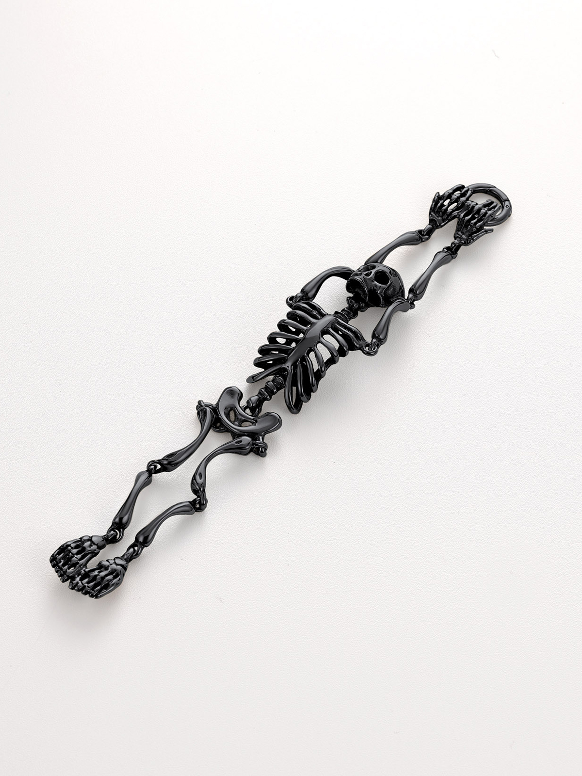 35mm Chunky Gothic Skull Bracelet in Black
