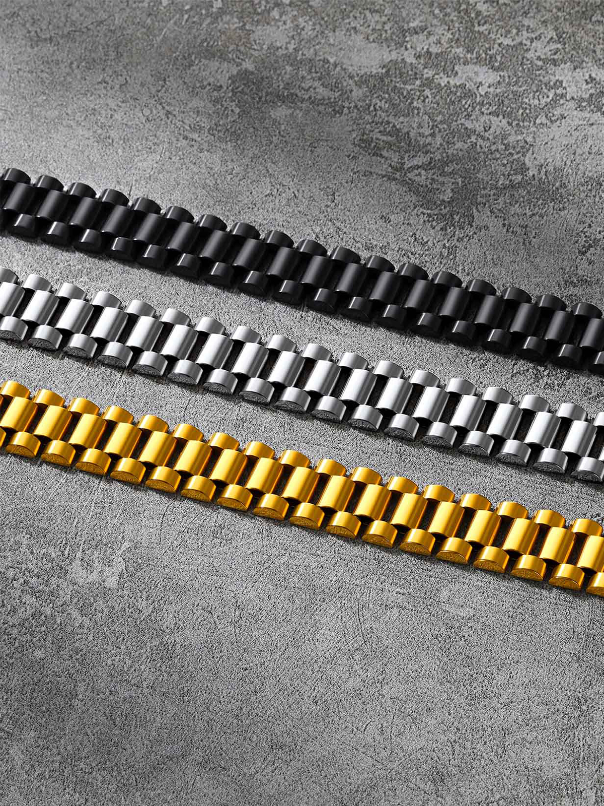 15mm Chunky Watchband Link Chain Bracelet in Stainless