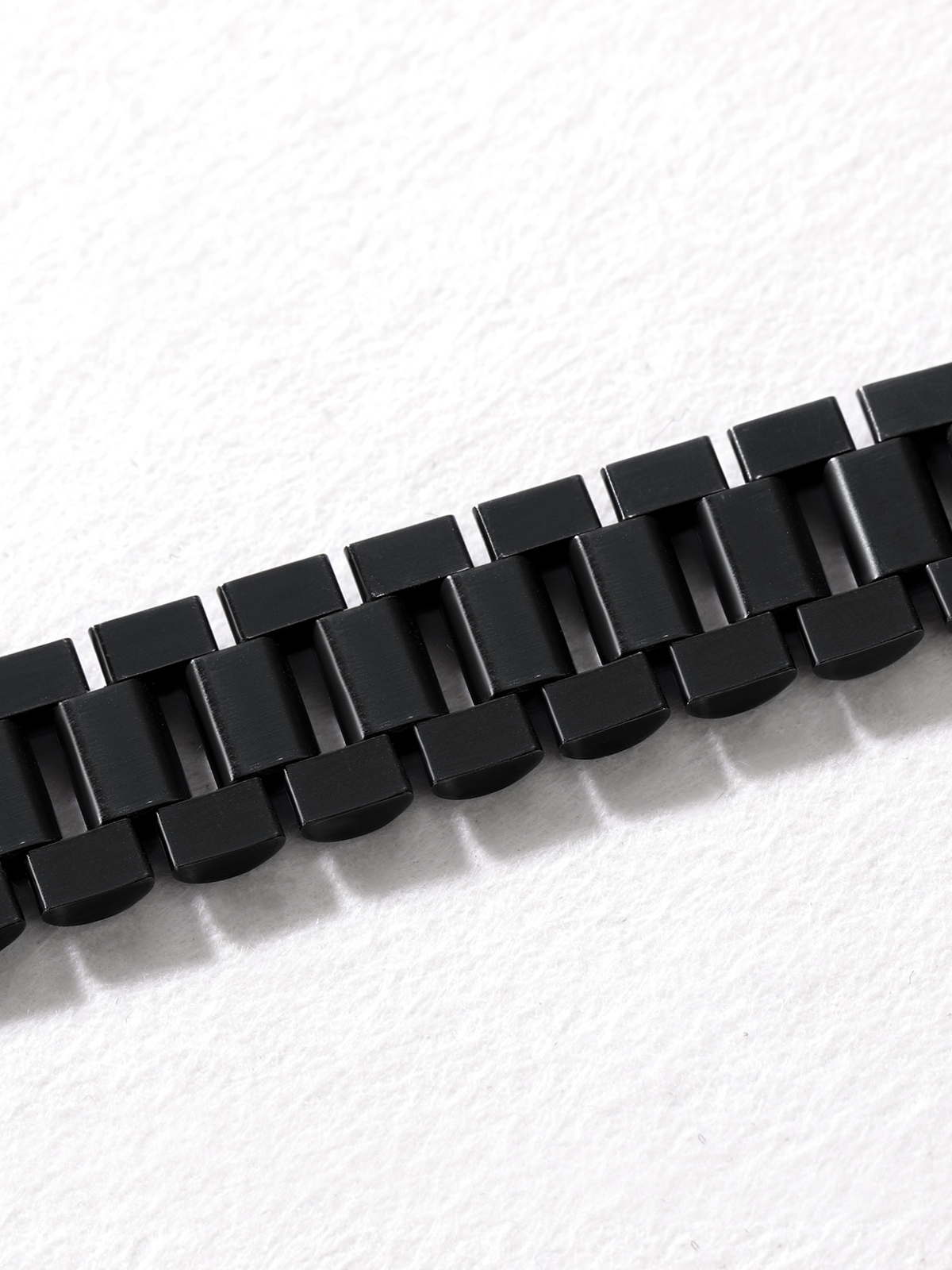 15mm Chunky Watchband Link Chain Bracelet in Black Plated