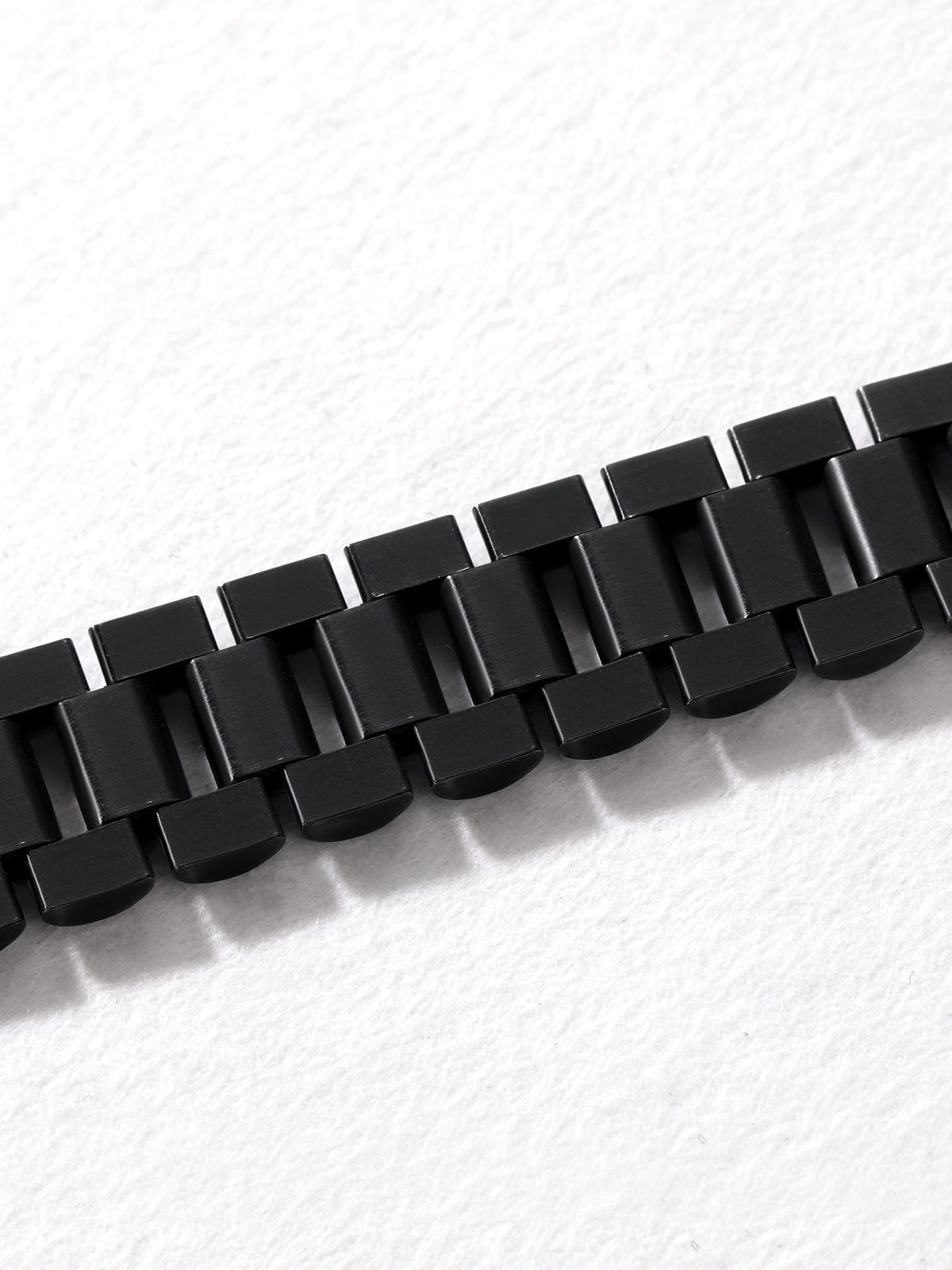 15mm Chunky Watchband Link Chain Bracelet in Black Plated