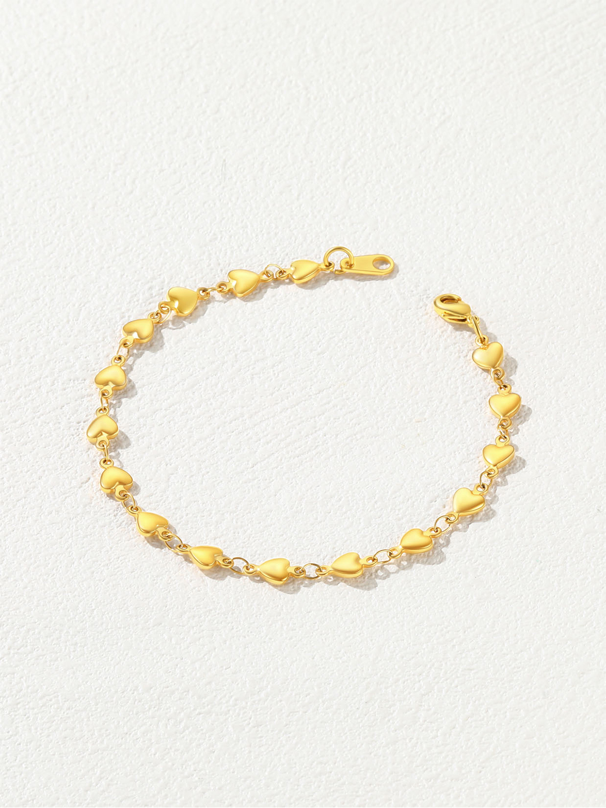 Heart Chain Bracelet in 18K Gold Plated