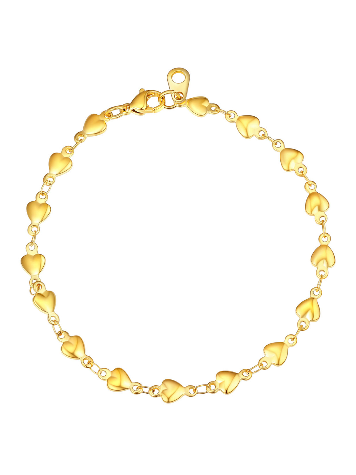 Heart Chain Bracelet in 18K Gold Plated
