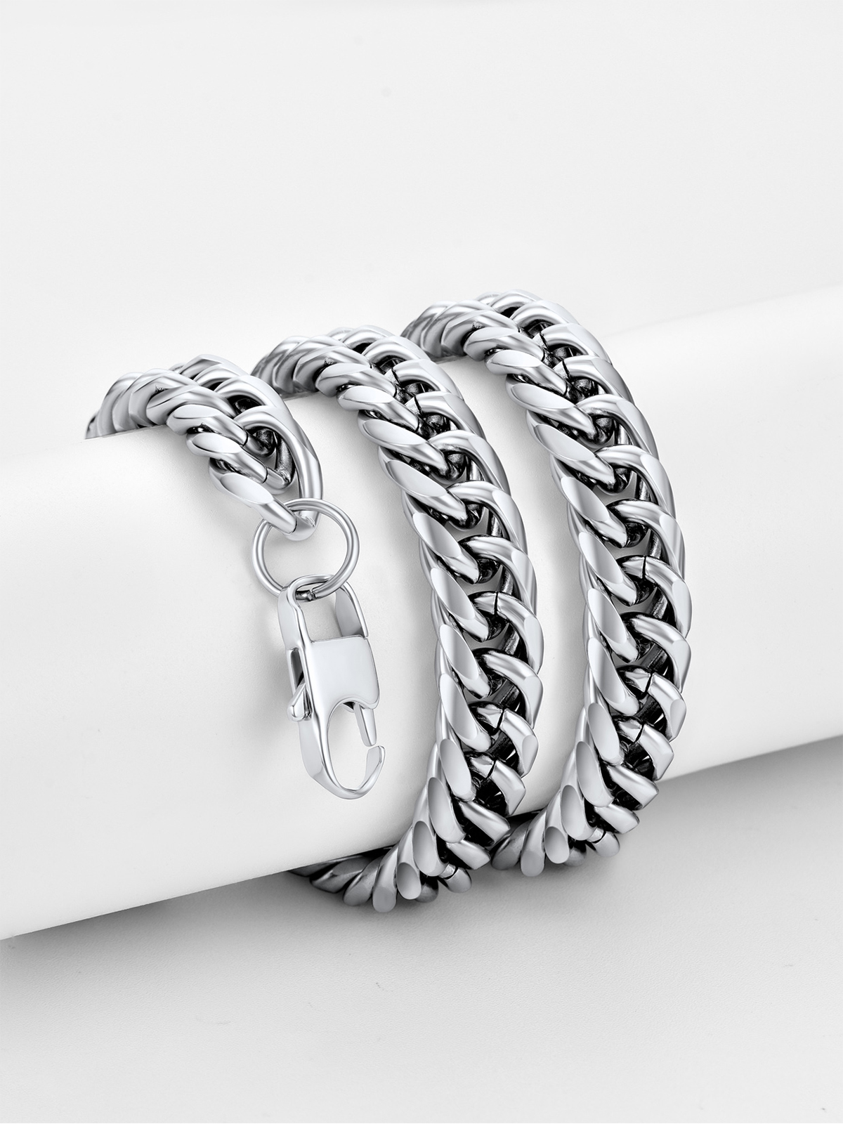 12mm Thick Chunky Franco Curb Link Chain Necklace in Stainless