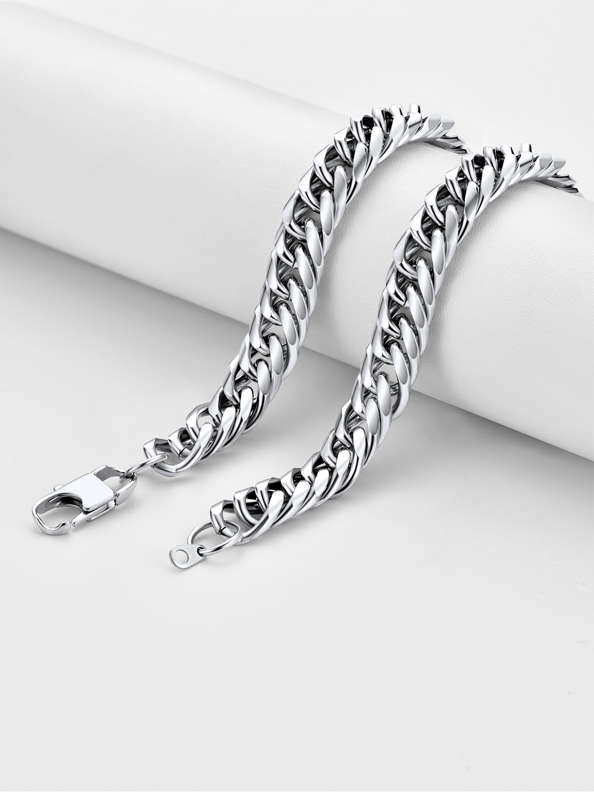 12mm Thick Chunky Franco Curb Link Chain Necklace in Stainless