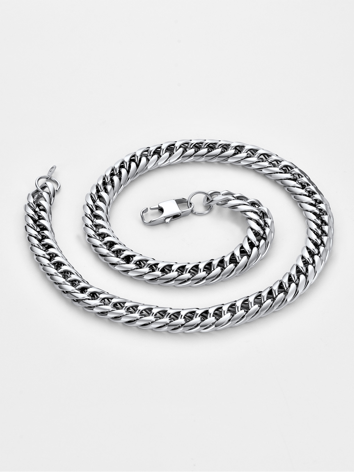 12mm Thick Chunky Franco Curb Link Chain Necklace in Stainless
