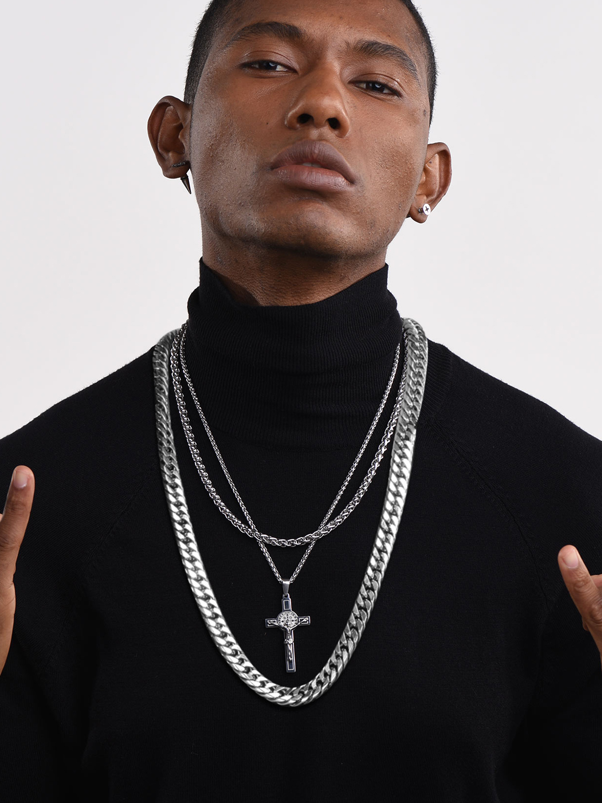 12mm Thick Chunky Franco Curb Link Chain Necklace in Stainless