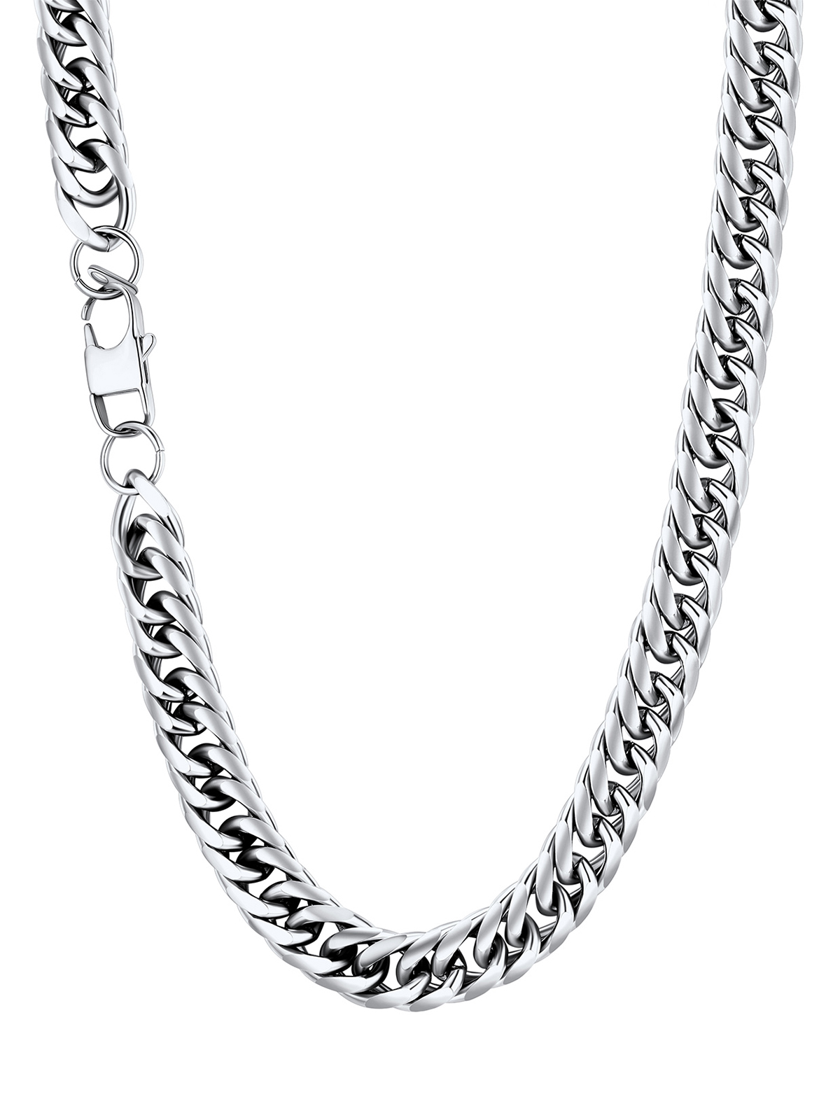 12mm Thick Chunky Franco Curb Link Chain Necklace in Stainless